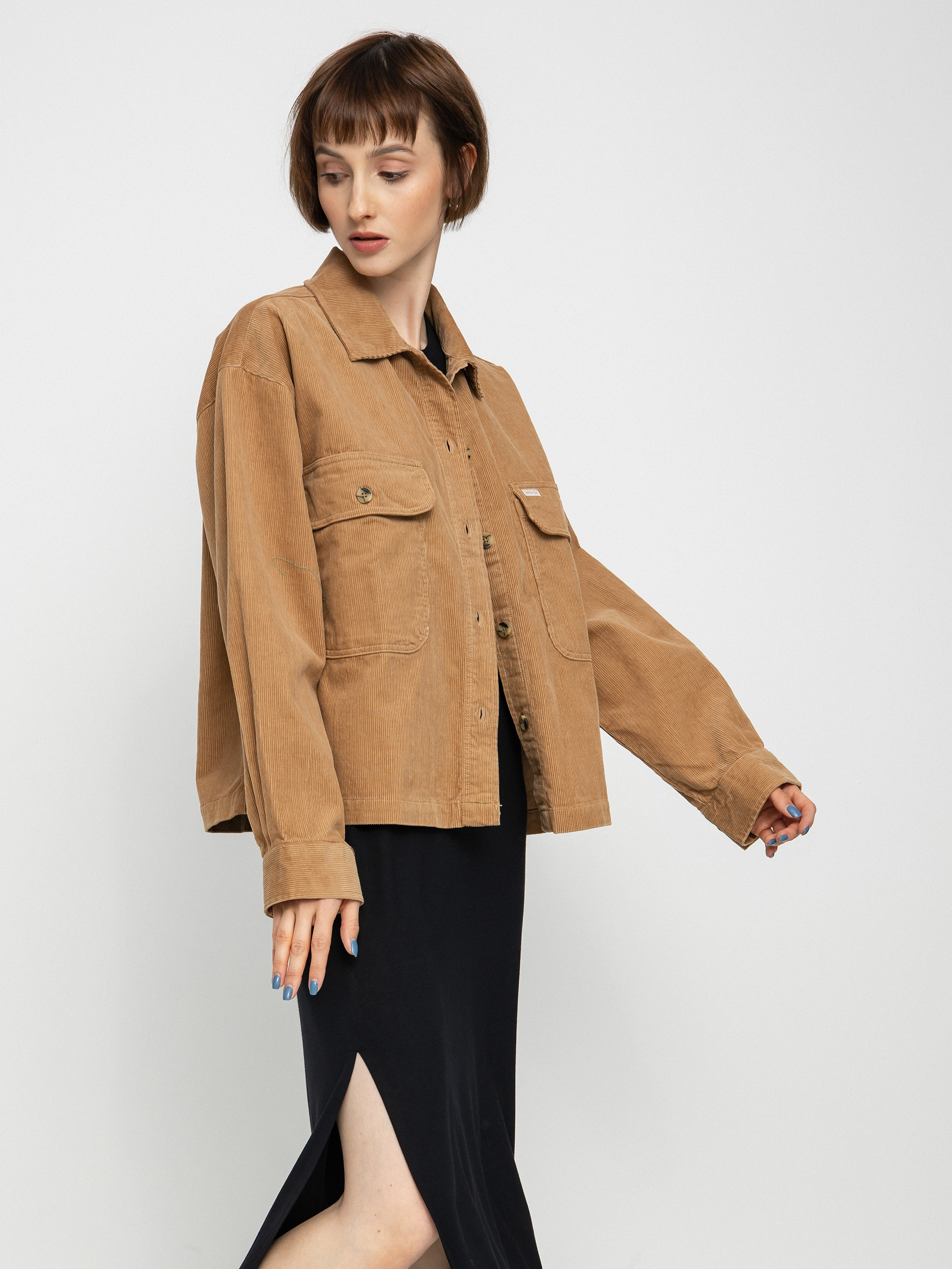 Brixton Bowery Corduroy Flannel Ls Ing Wmn (mojave)