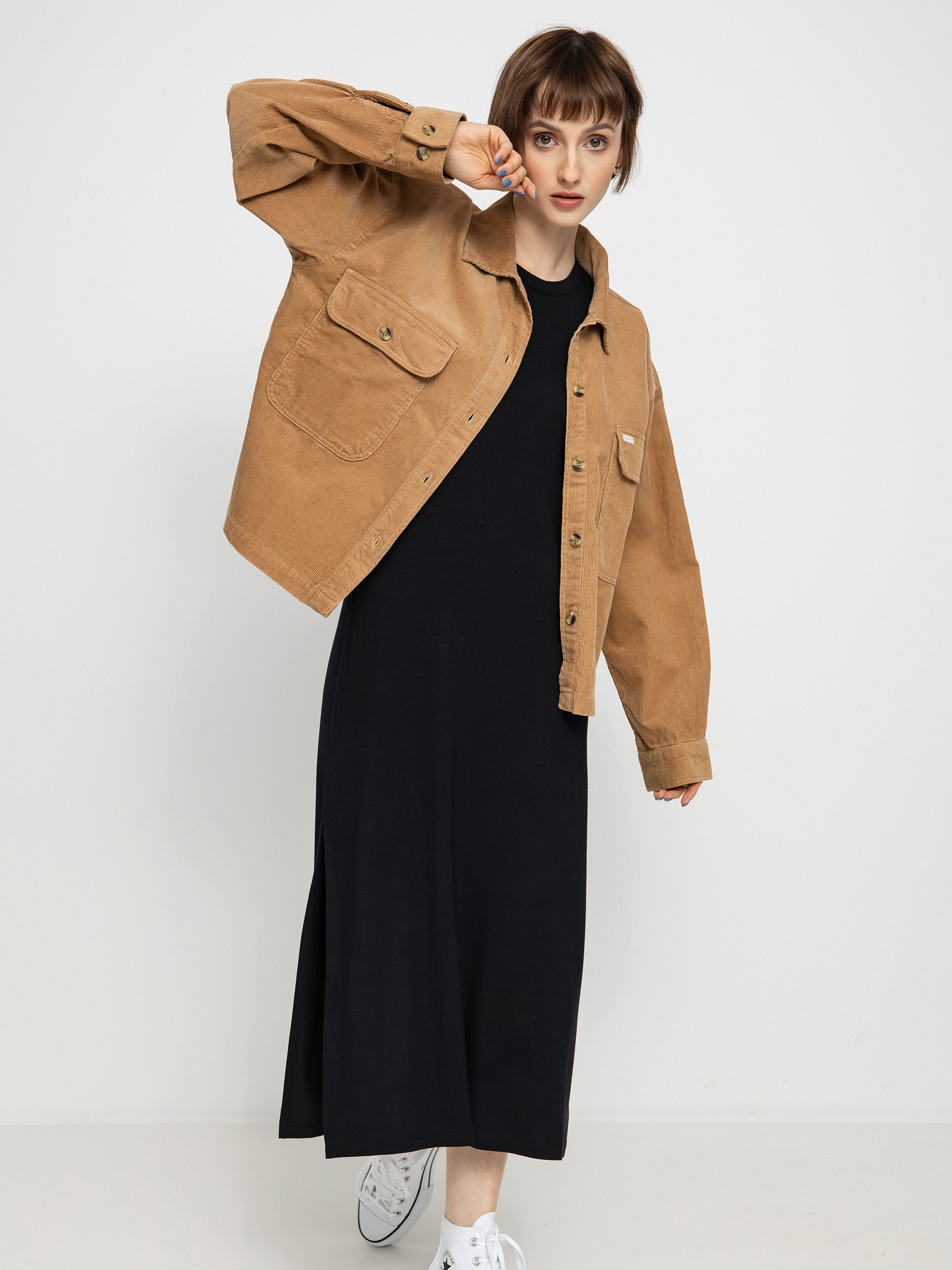 Brixton Bowery Corduroy Flannel Ls Ing Wmn (mojave)