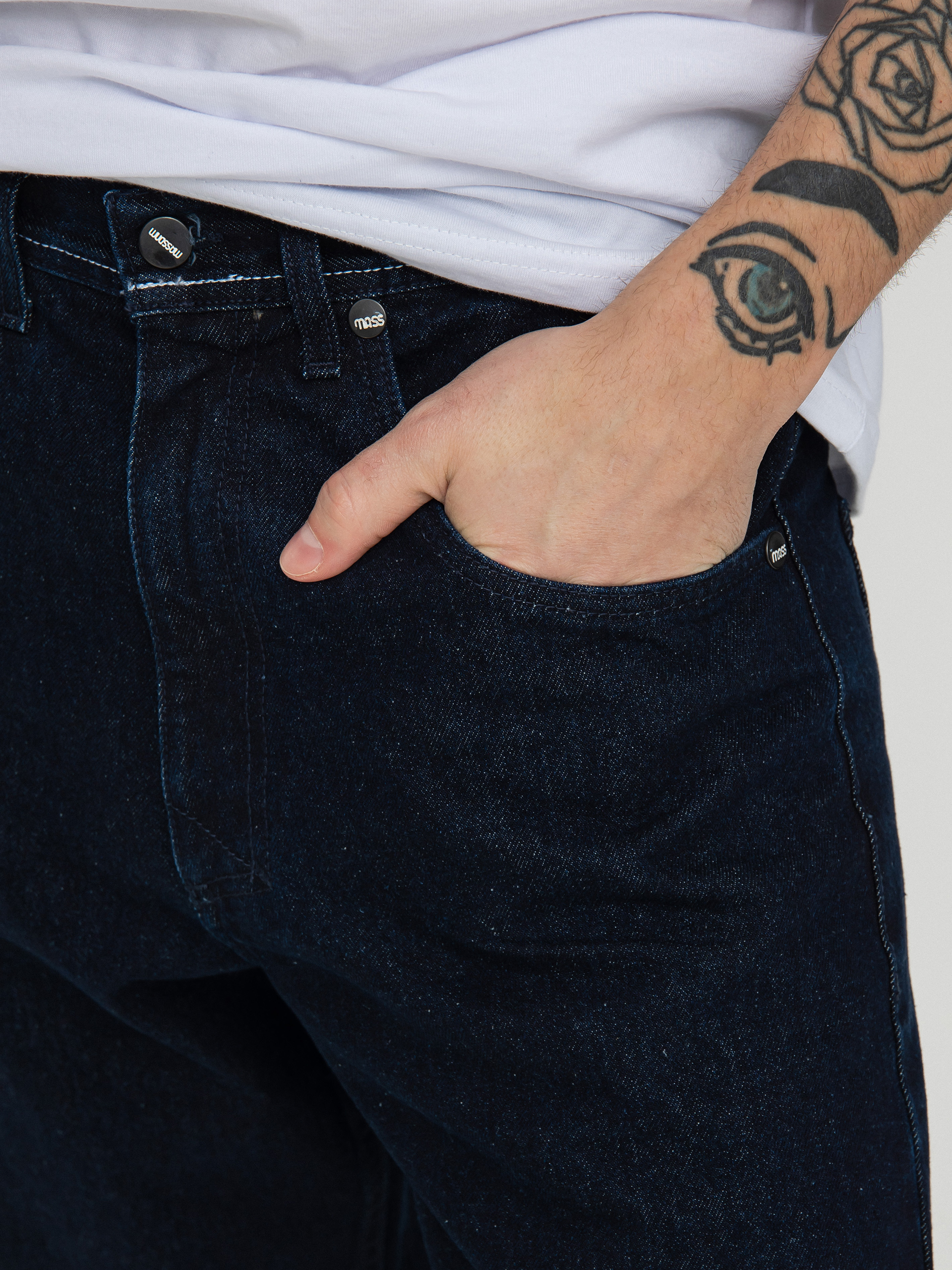 MassDnm Craft Jeans Baggy Fit Kisnadrág (dark blue)