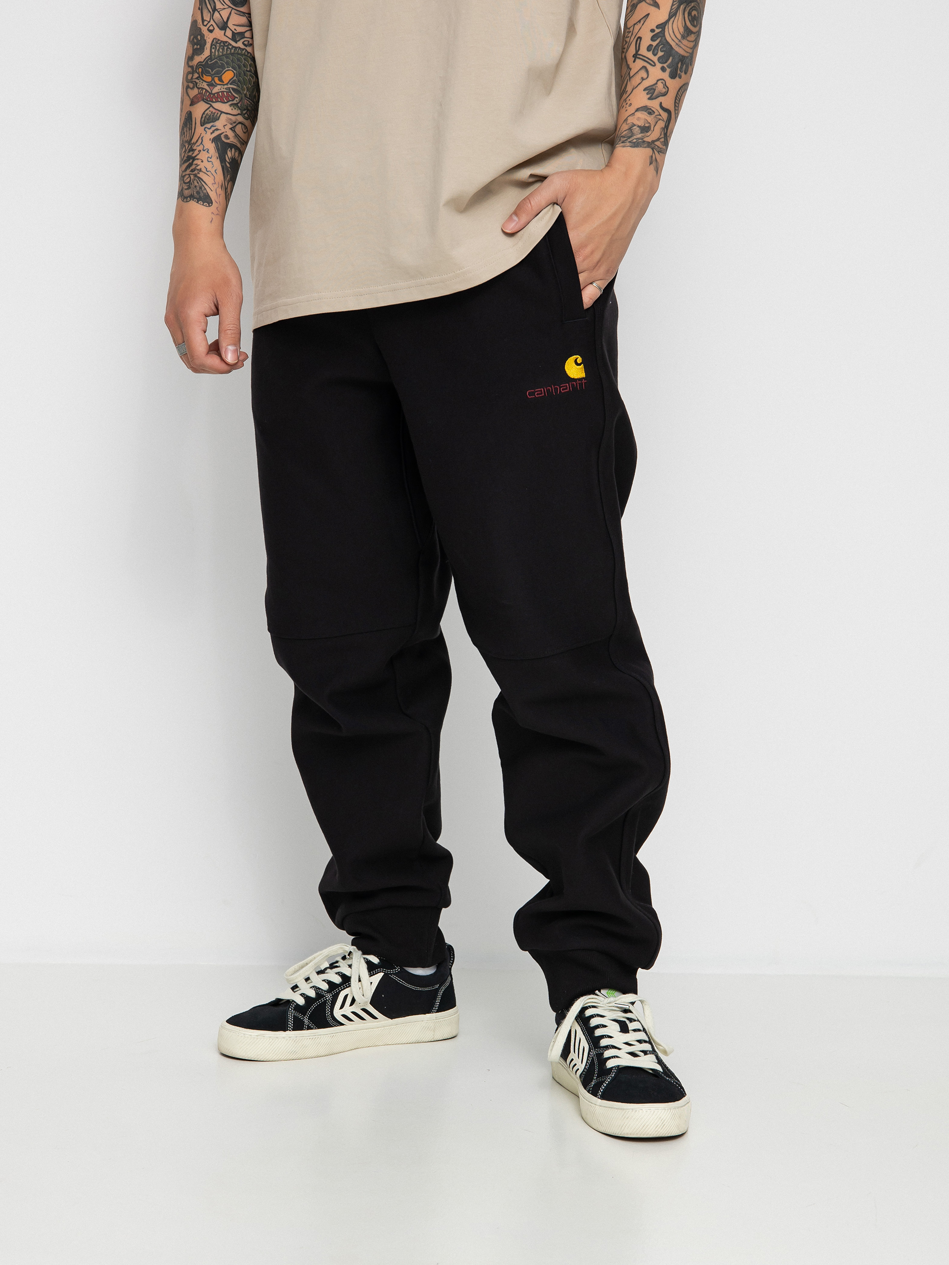 Carhartt WIP American Script Jogging Kisnadrág (black)