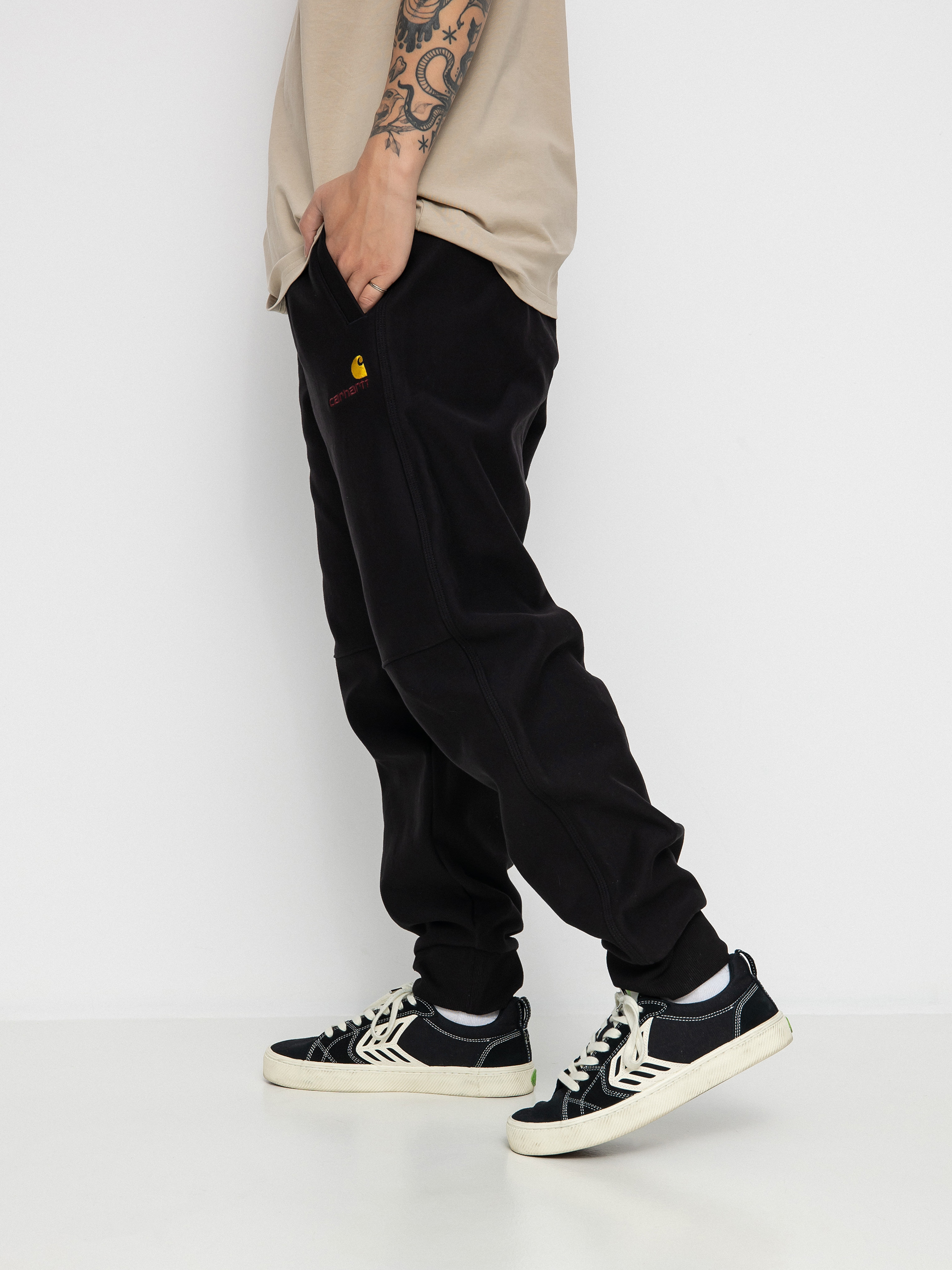 Carhartt WIP American Script Jogging Kisnadrág (black)