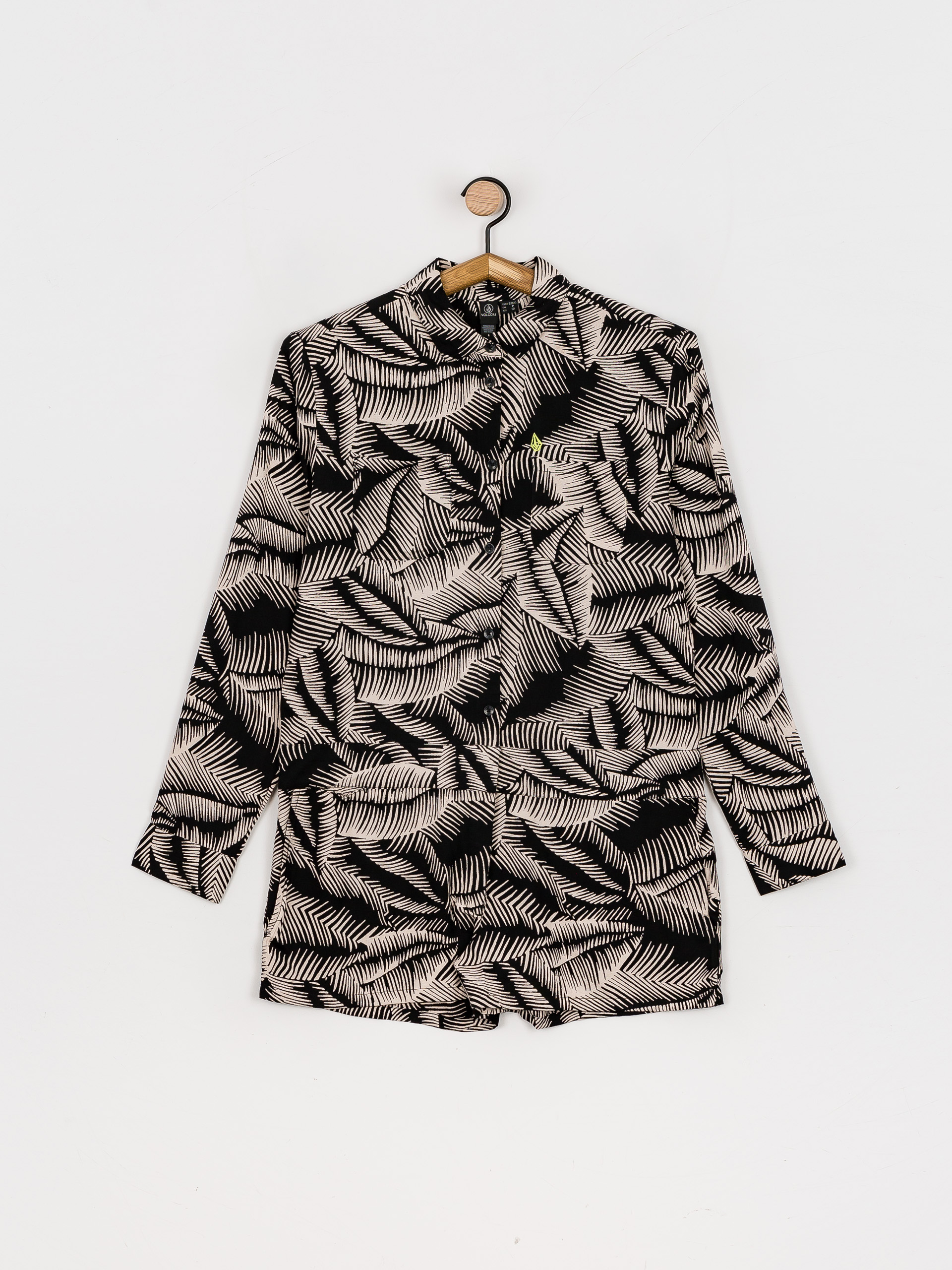 Női Volcom Stay Palm Romper Teniszruha (black white)