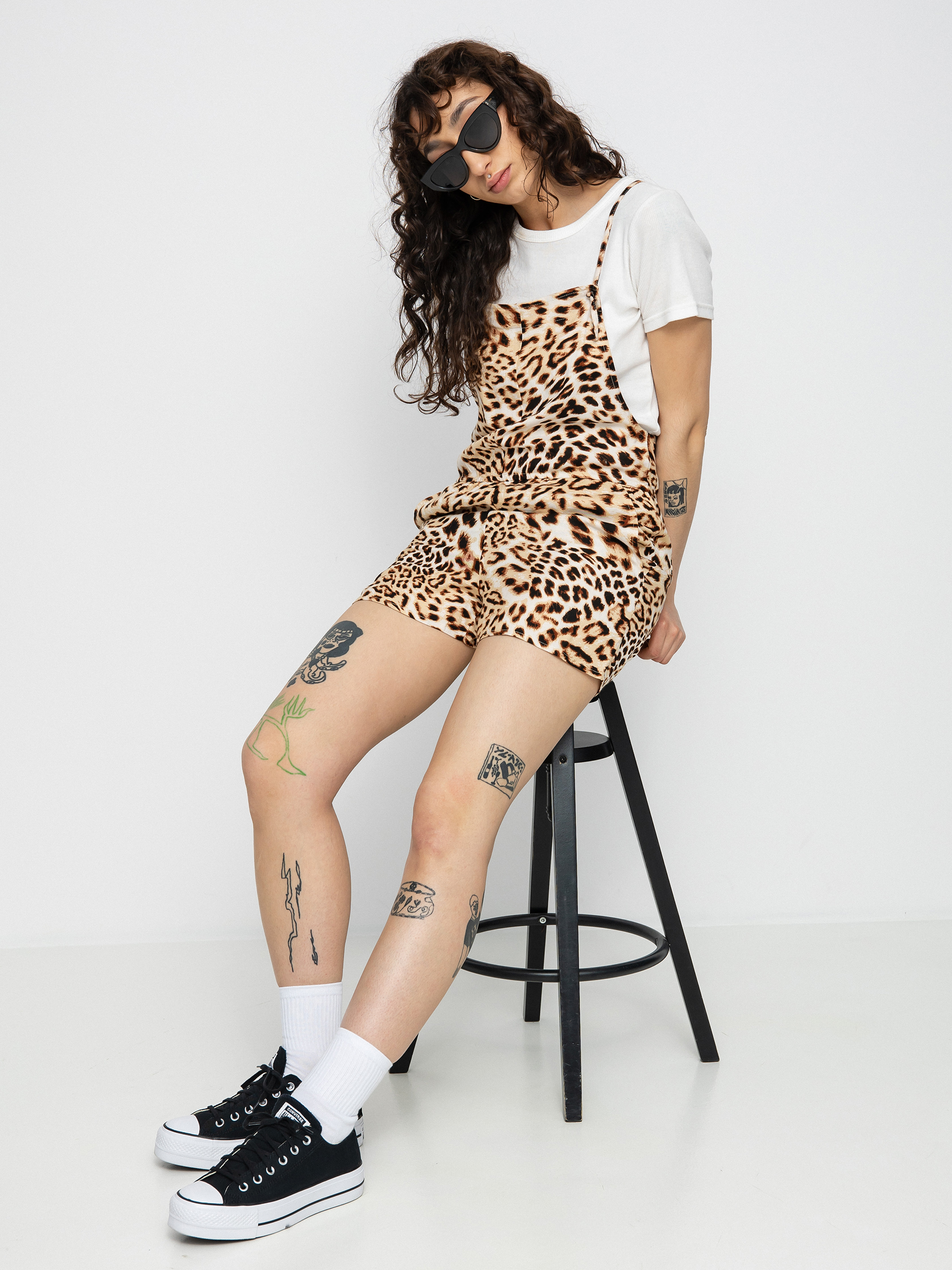 Női RVCA Ogrodniczki Laidback Romper Teniszruha (light brown)