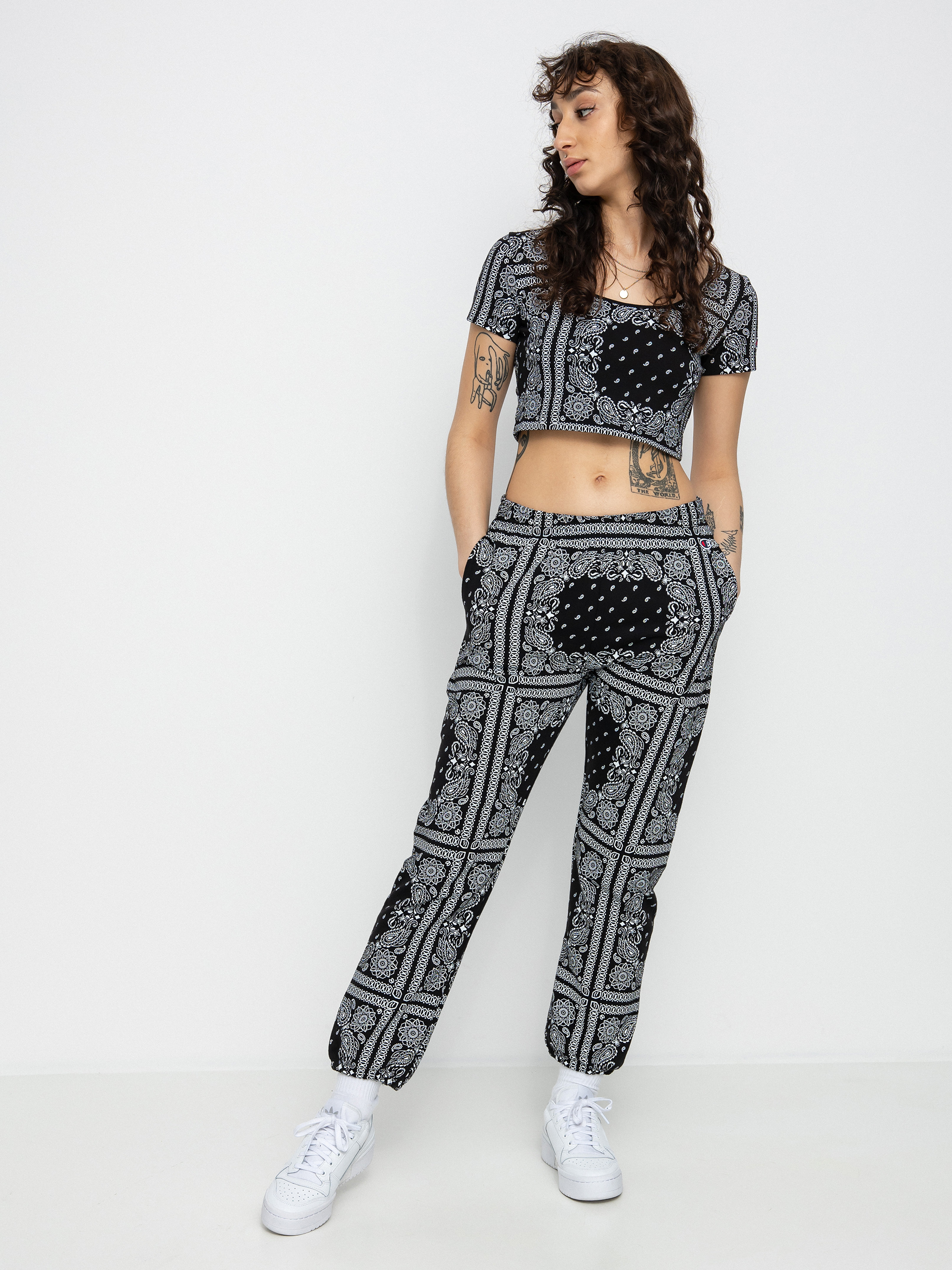 Champion Elastic Cuff Pants 115122 Kisnadrág Wmn (nbk/allover)