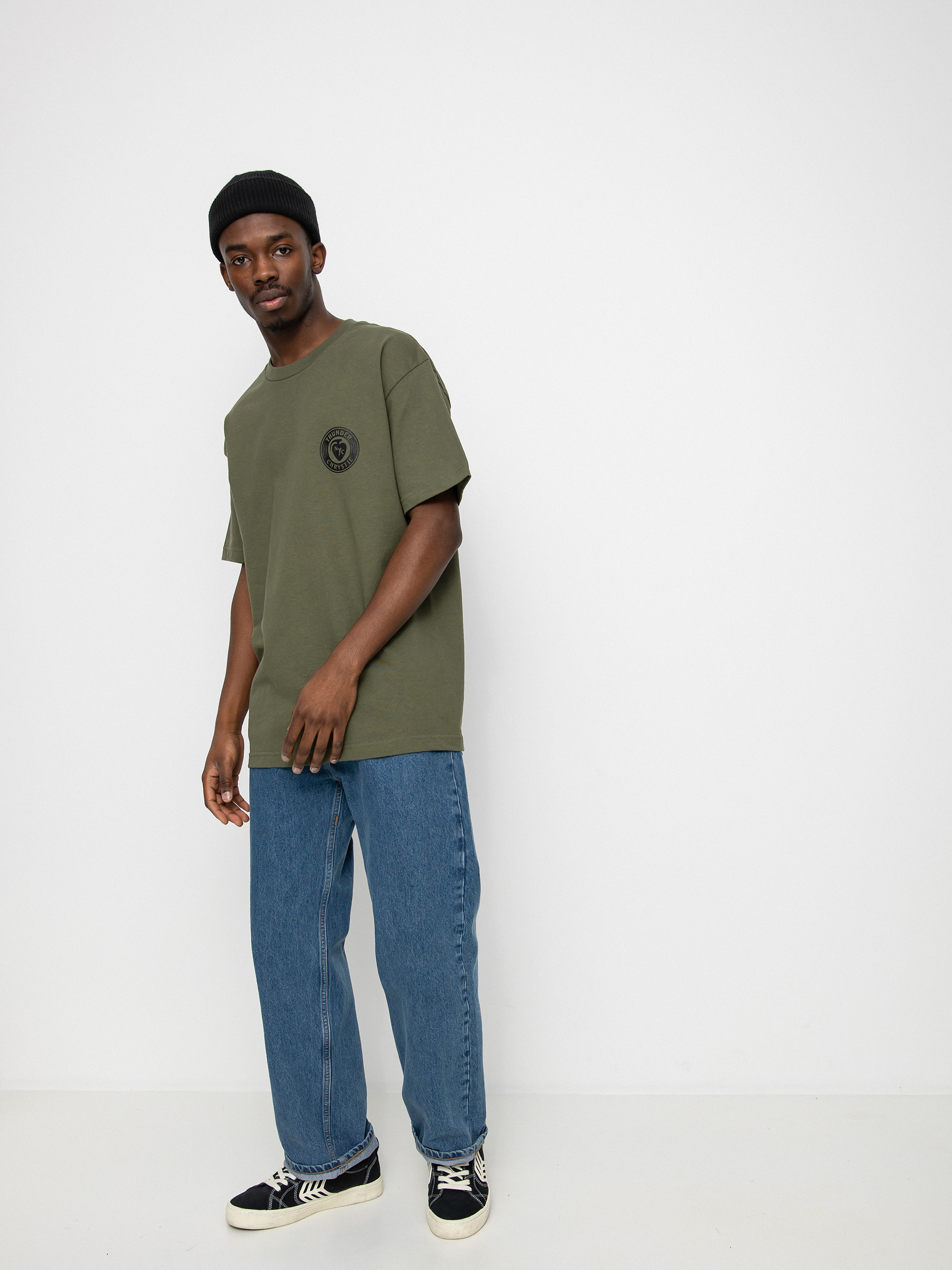 Thunder X Chrystie Circle Logo póló (army green)