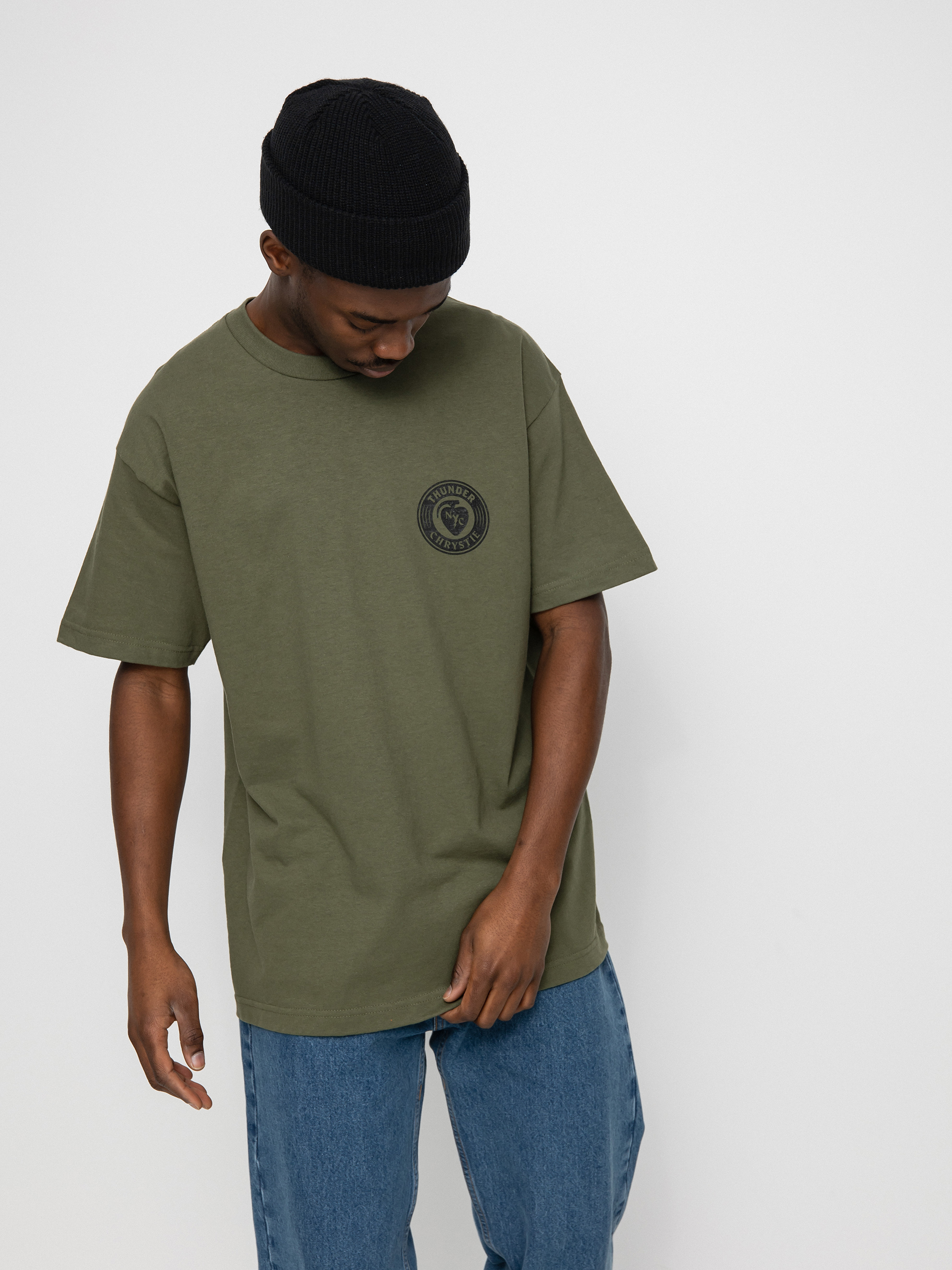 Thunder X Chrystie Circle Logo póló (army green)