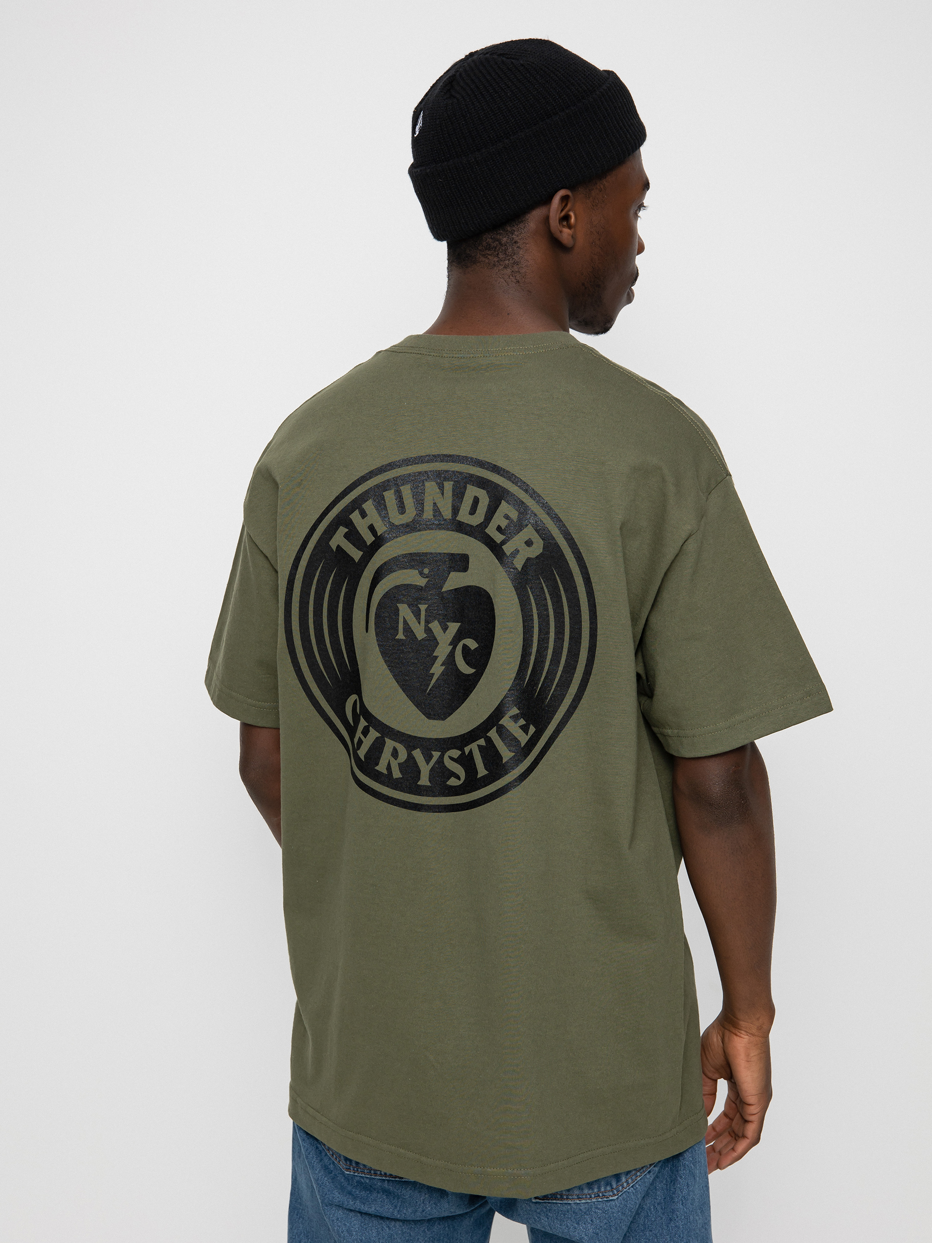 Thunder X Chrystie Circle Logo póló (army green)