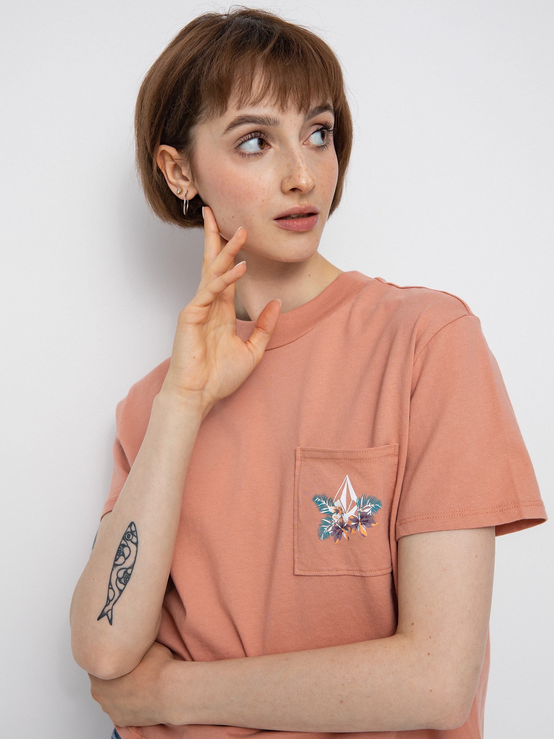 Volcom Pocket Dial póló Wmn (light mauve)