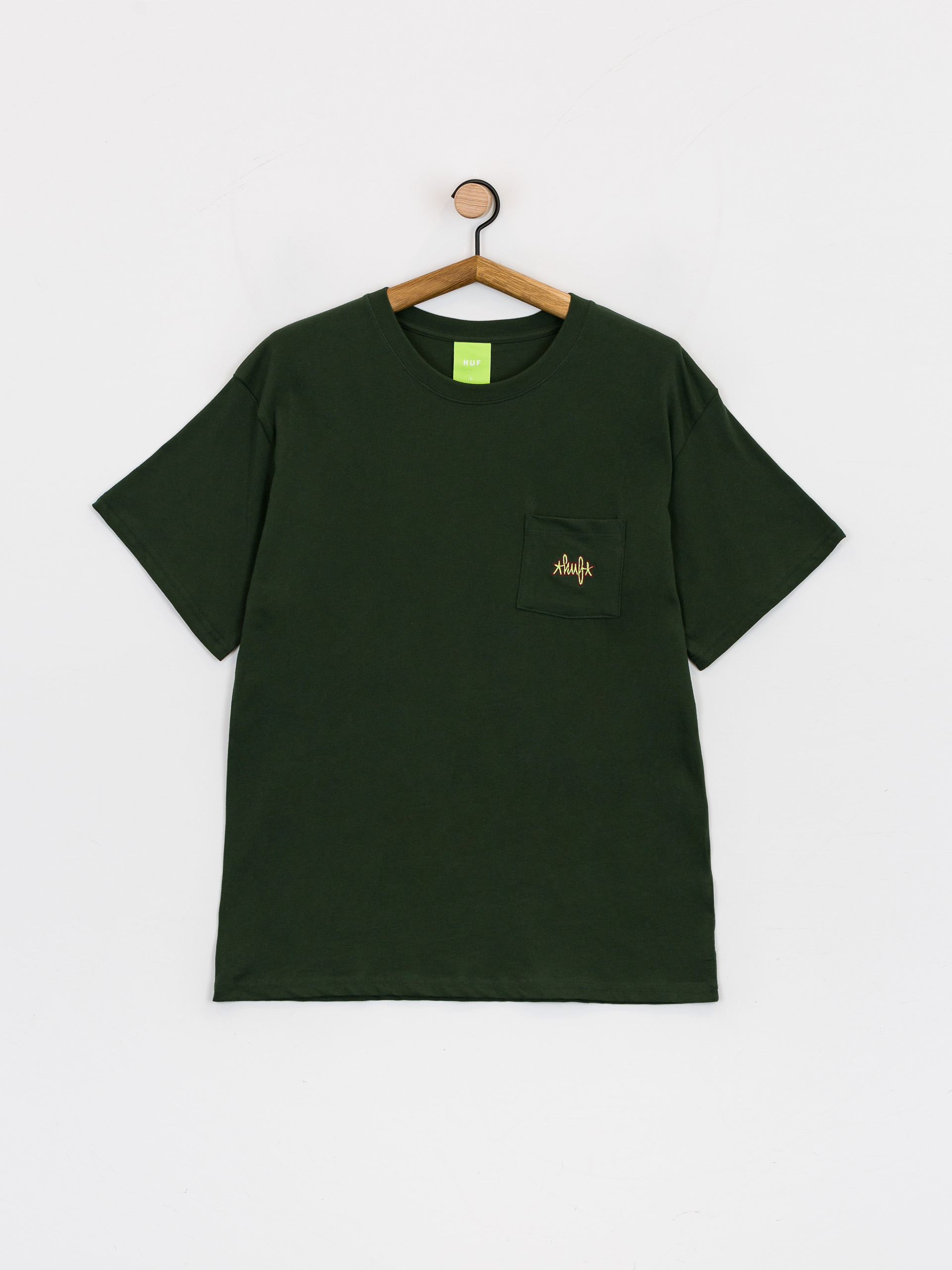 HUF Haze Script Pocket póló (forest green)