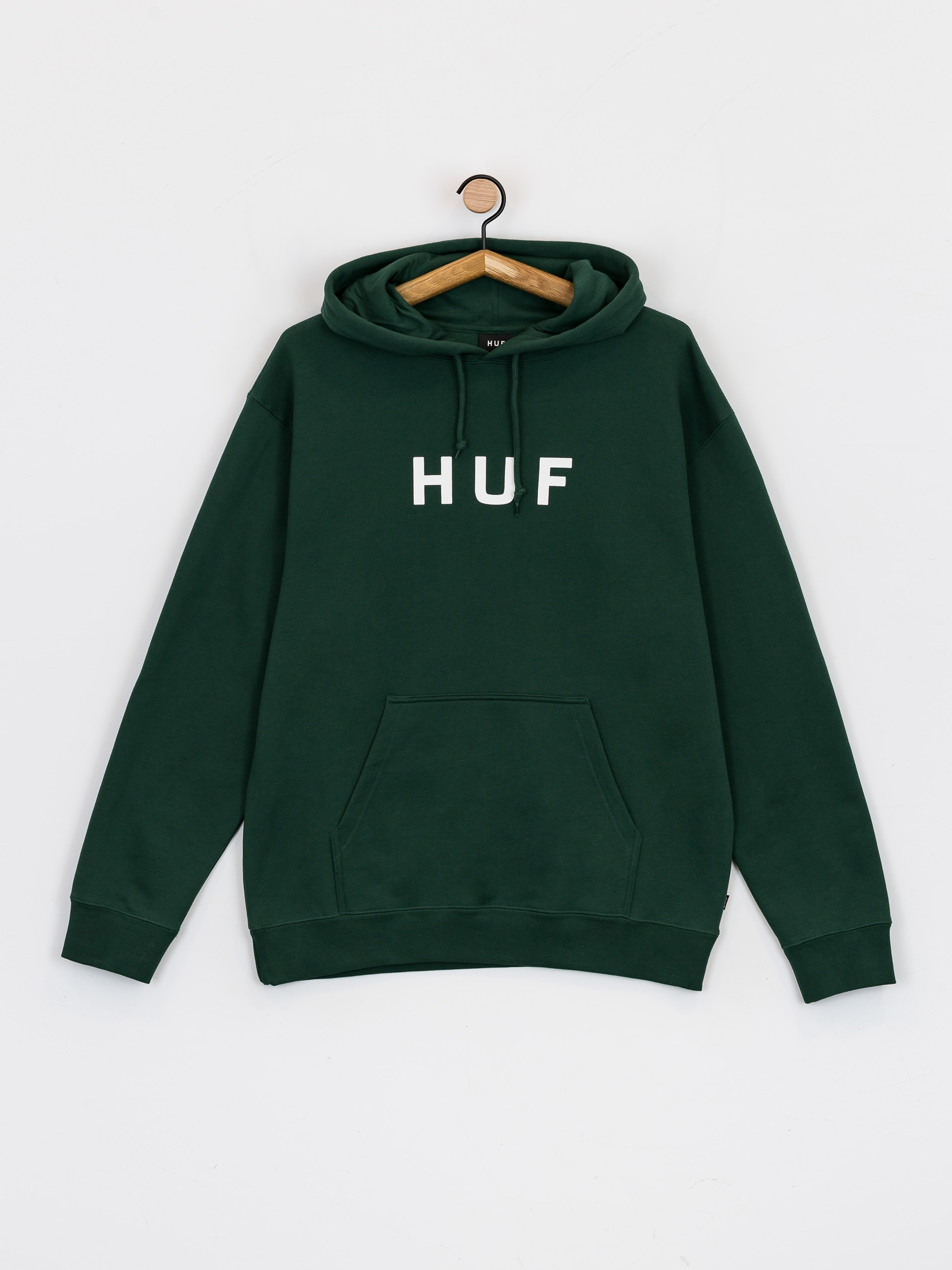HUF Essentials OG Logo HD Kapucnis pulóver (forest green)