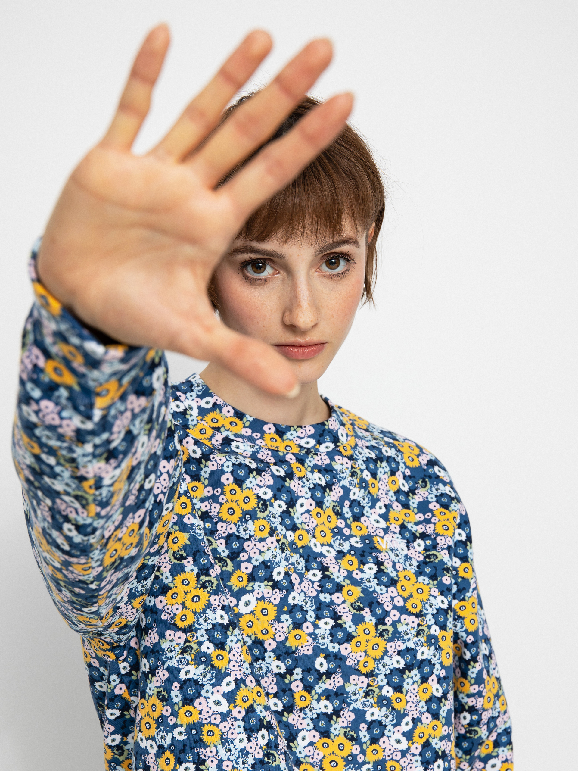 Vans Deco Ditsy Crop Pulóver Wmn (true navy)