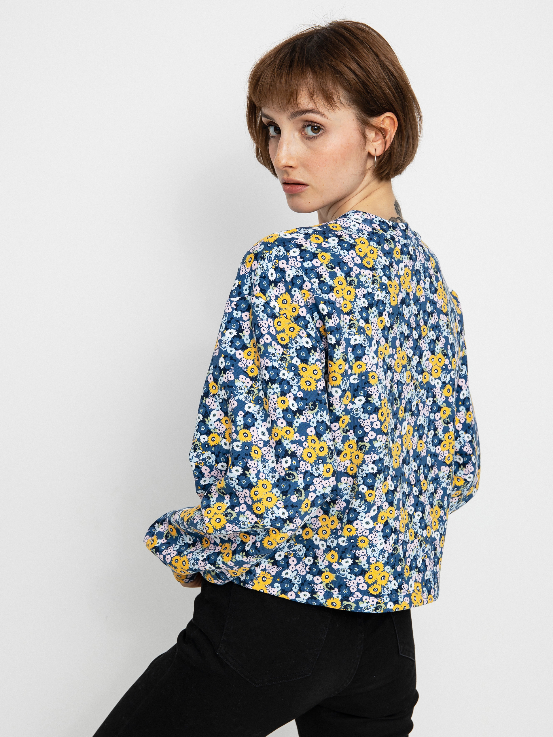 Vans Deco Ditsy Crop Pulóver Wmn (true navy)