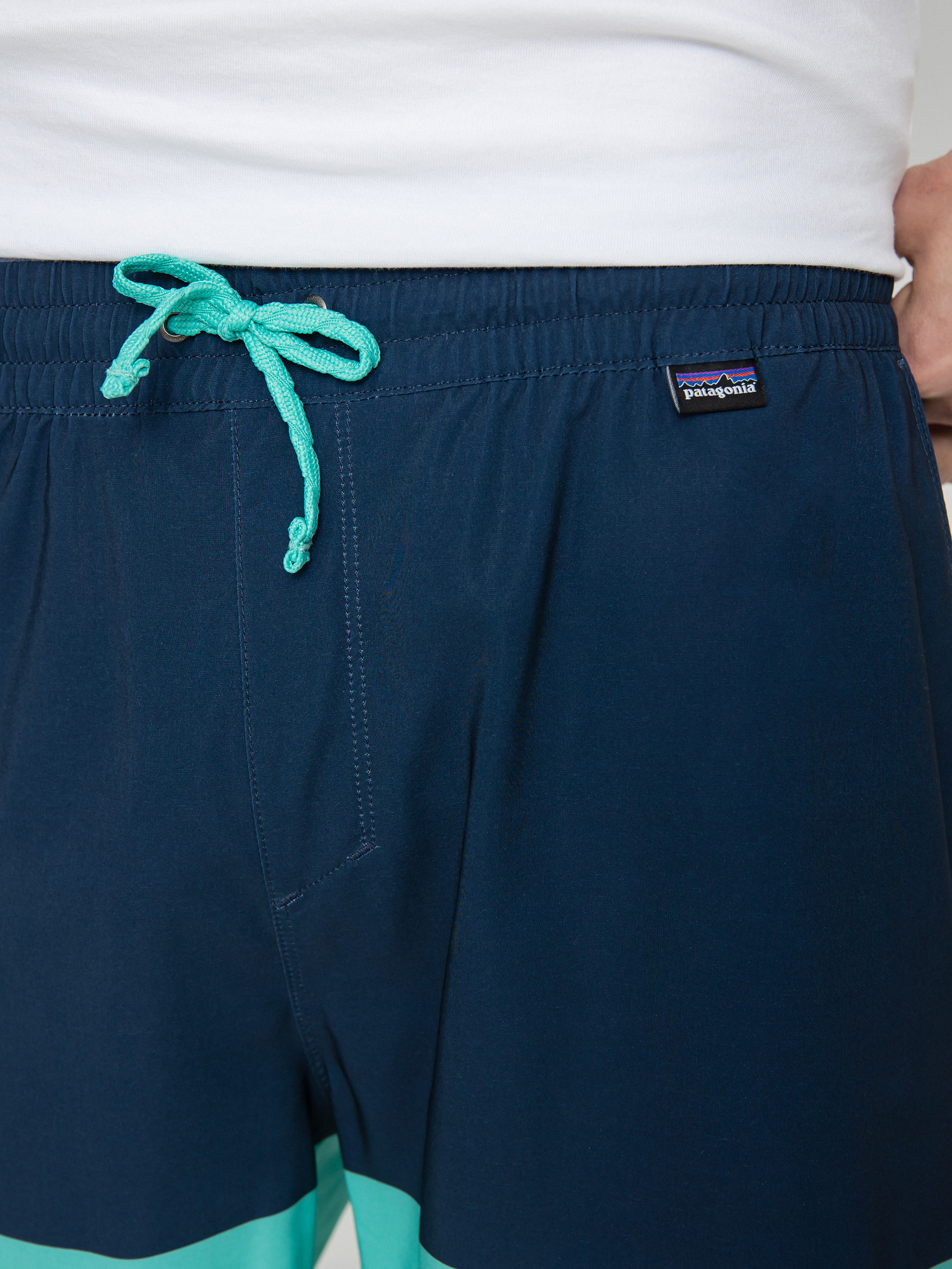 Patagonia Hydropeak Volley 16 in Boardshort (defend our oceans santa cruz block tidepool blue)