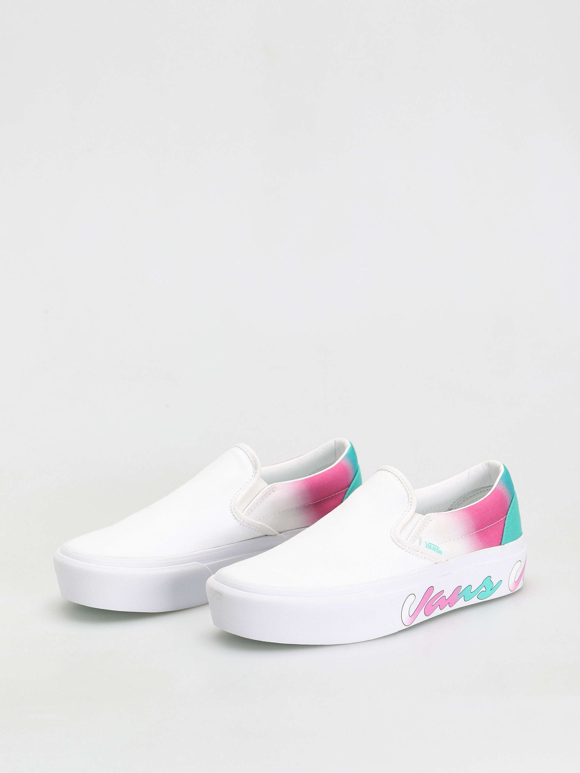 Vans Classic Slip On Platform Cipők (spring fade/white/true white)