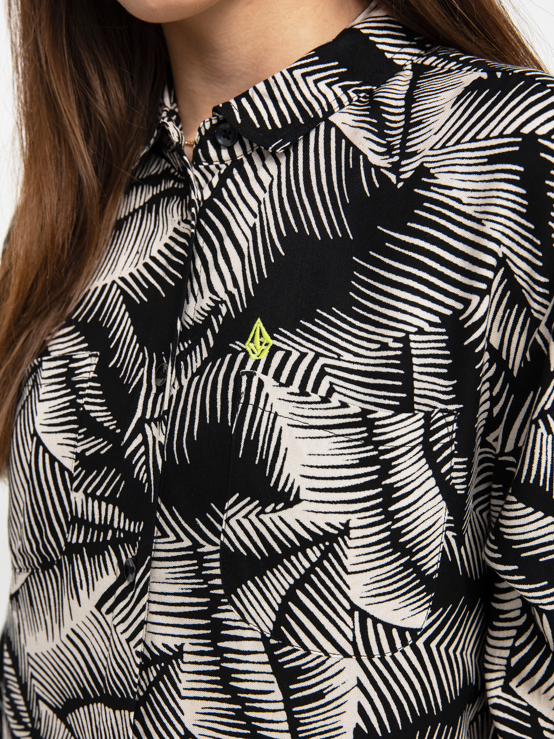 Női Volcom Stay Palm Romper Teniszruha (black white)