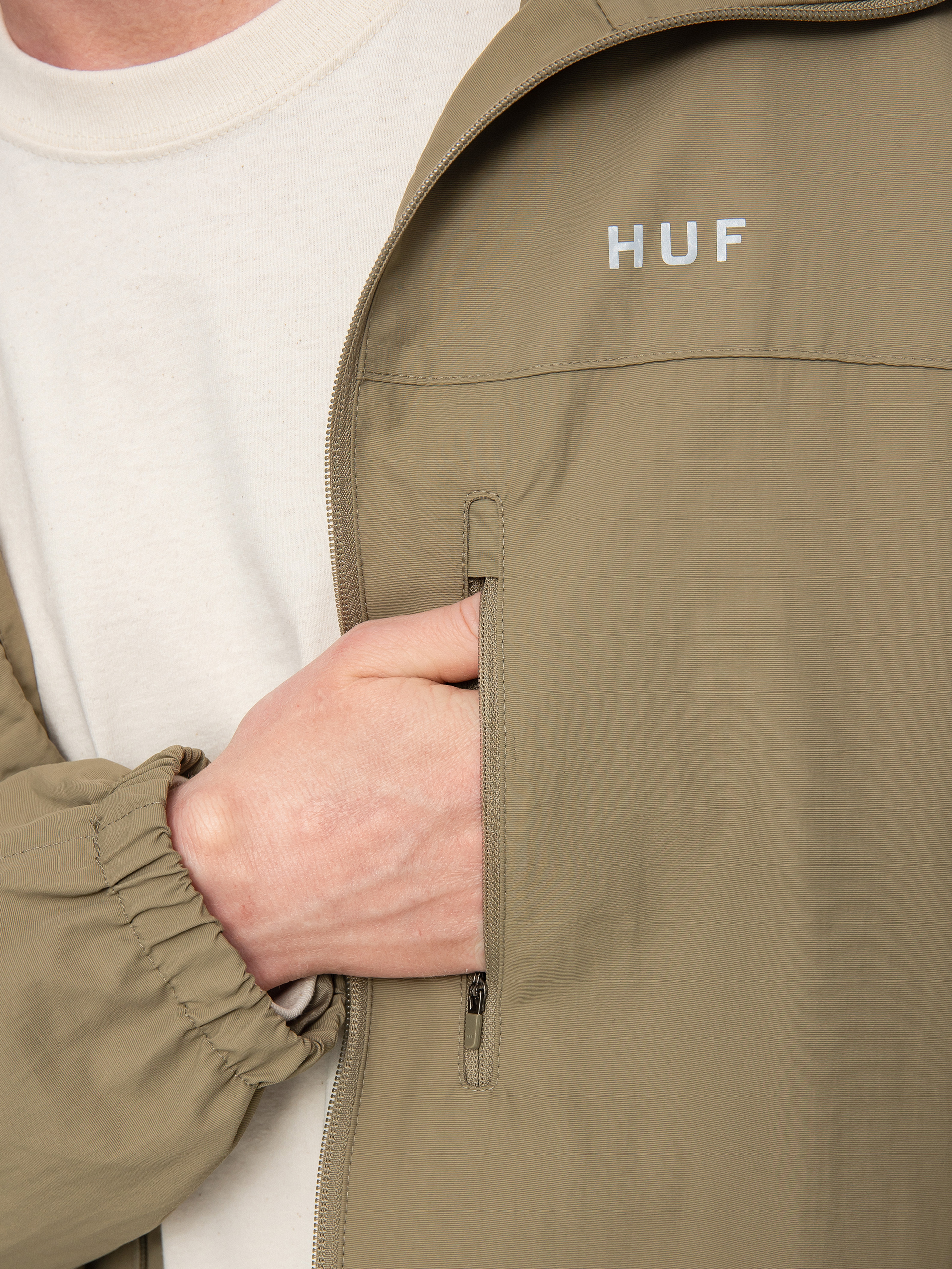 HUF Essentials Zip Standard Shell Dzseki (khaki)