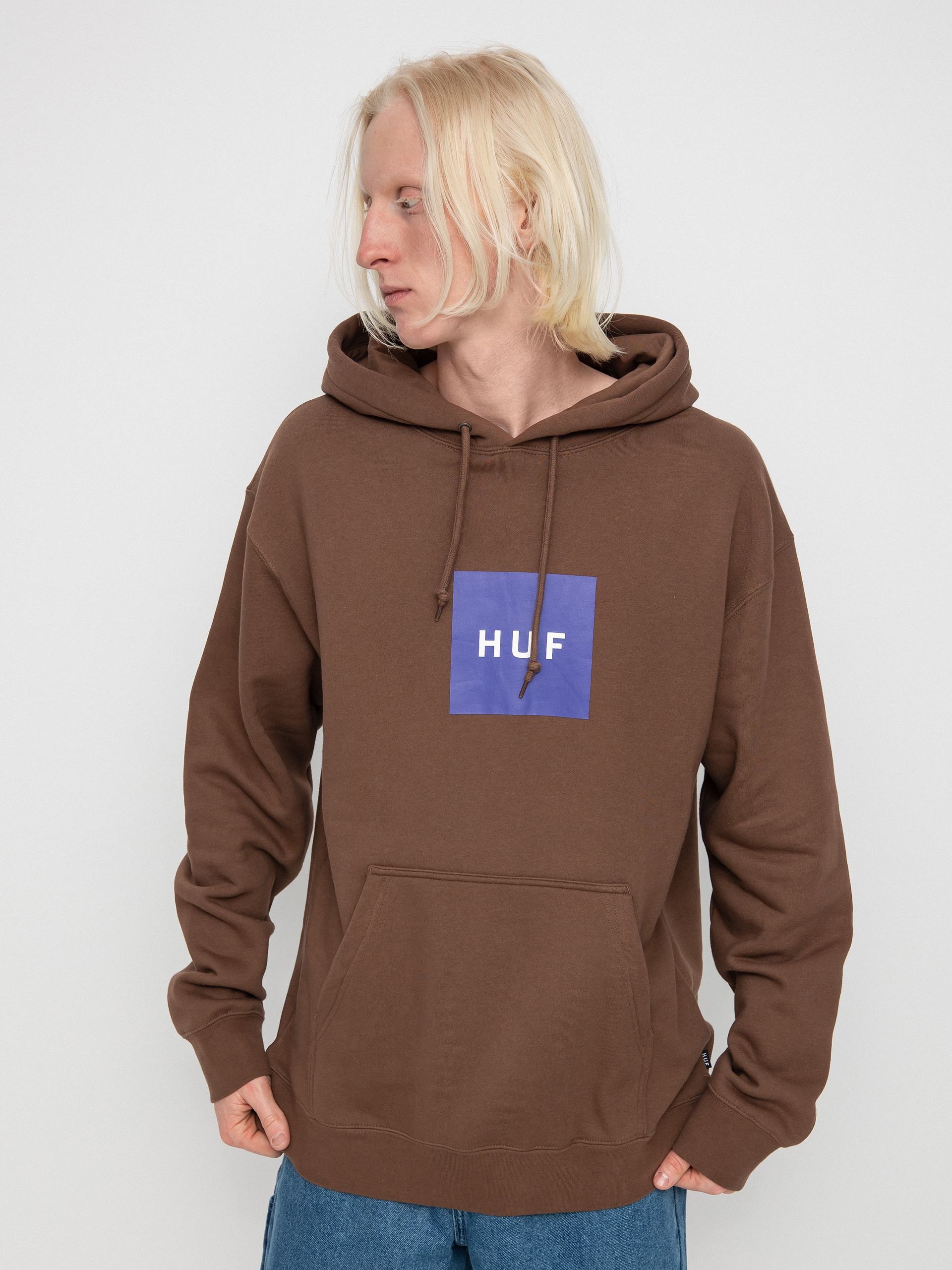 HUF Essentials Box Logo HD Kapucnis pulóver (brown)