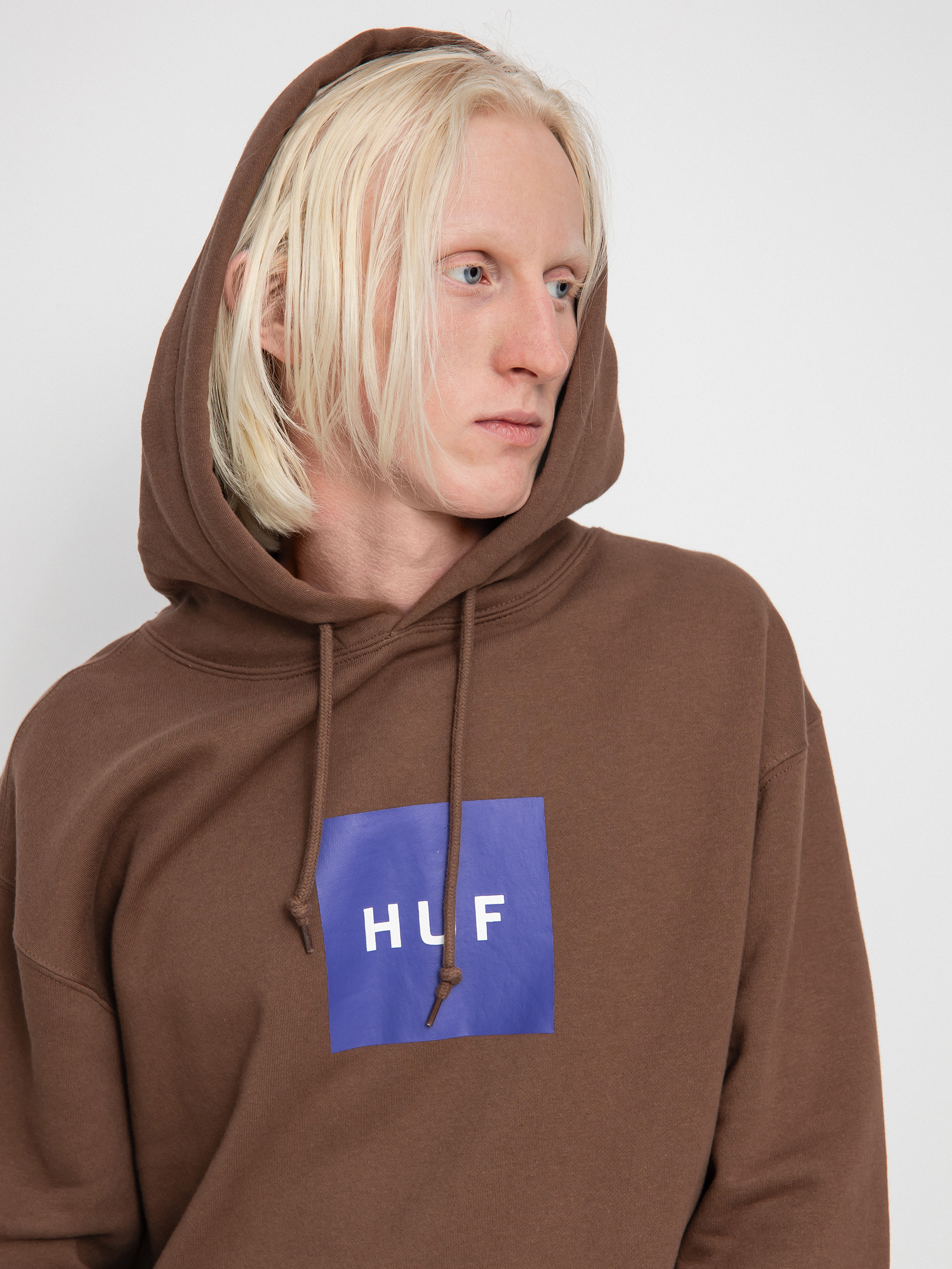 HUF Essentials Box Logo HD Kapucnis pulóver (brown)