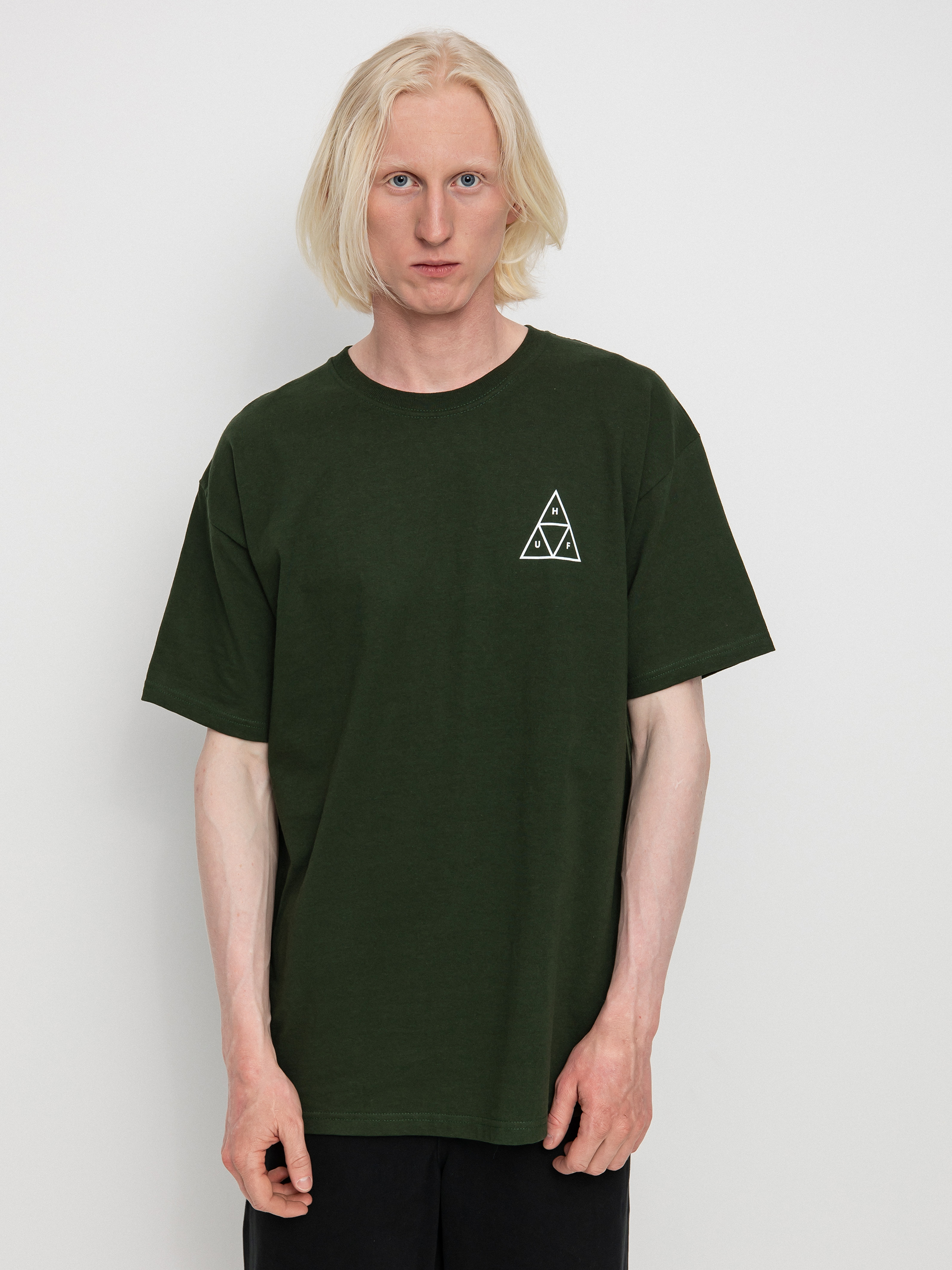 HUF Essentials Triple Triangle póló (forest green)