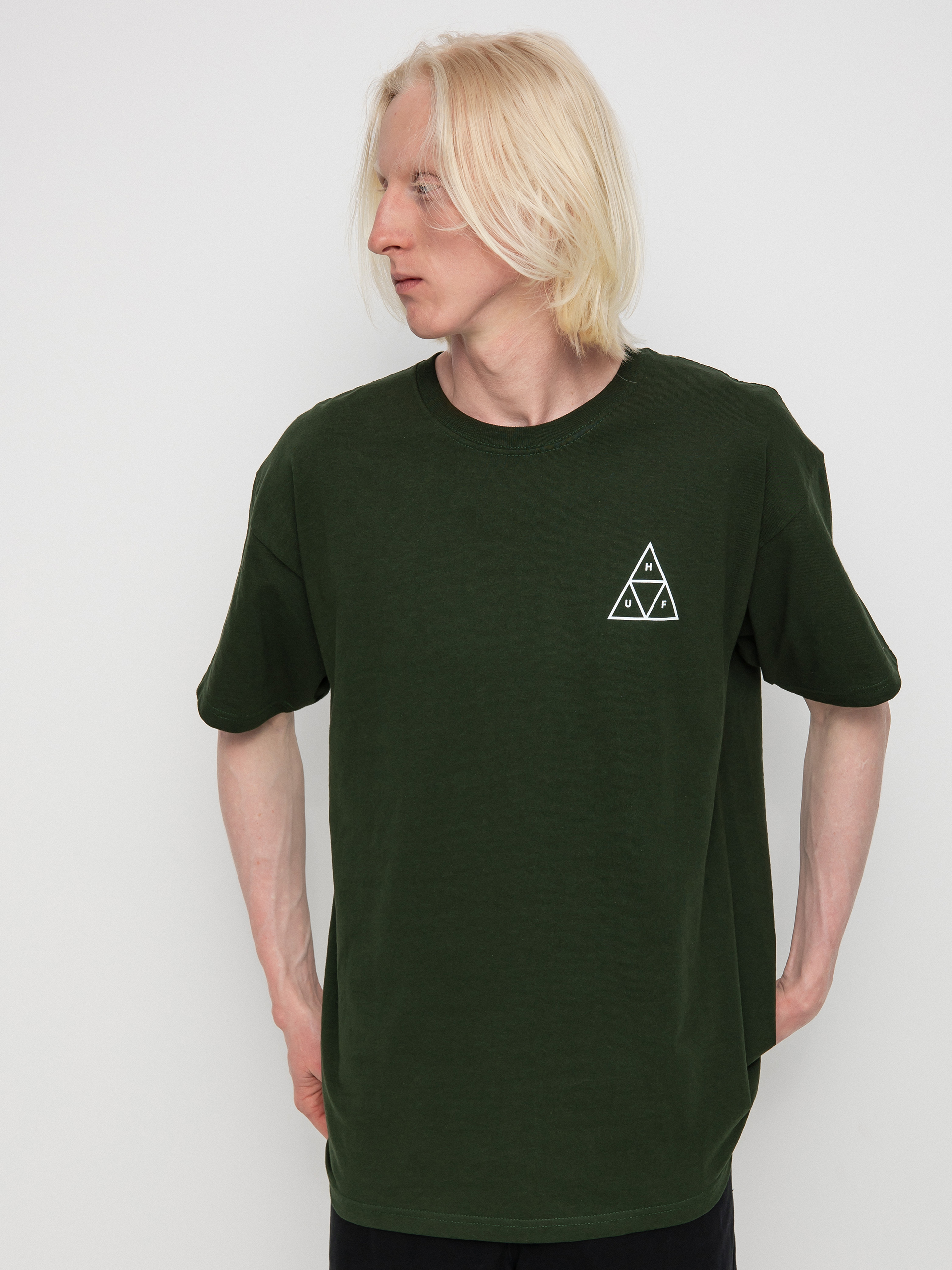HUF Essentials Triple Triangle póló (forest green)