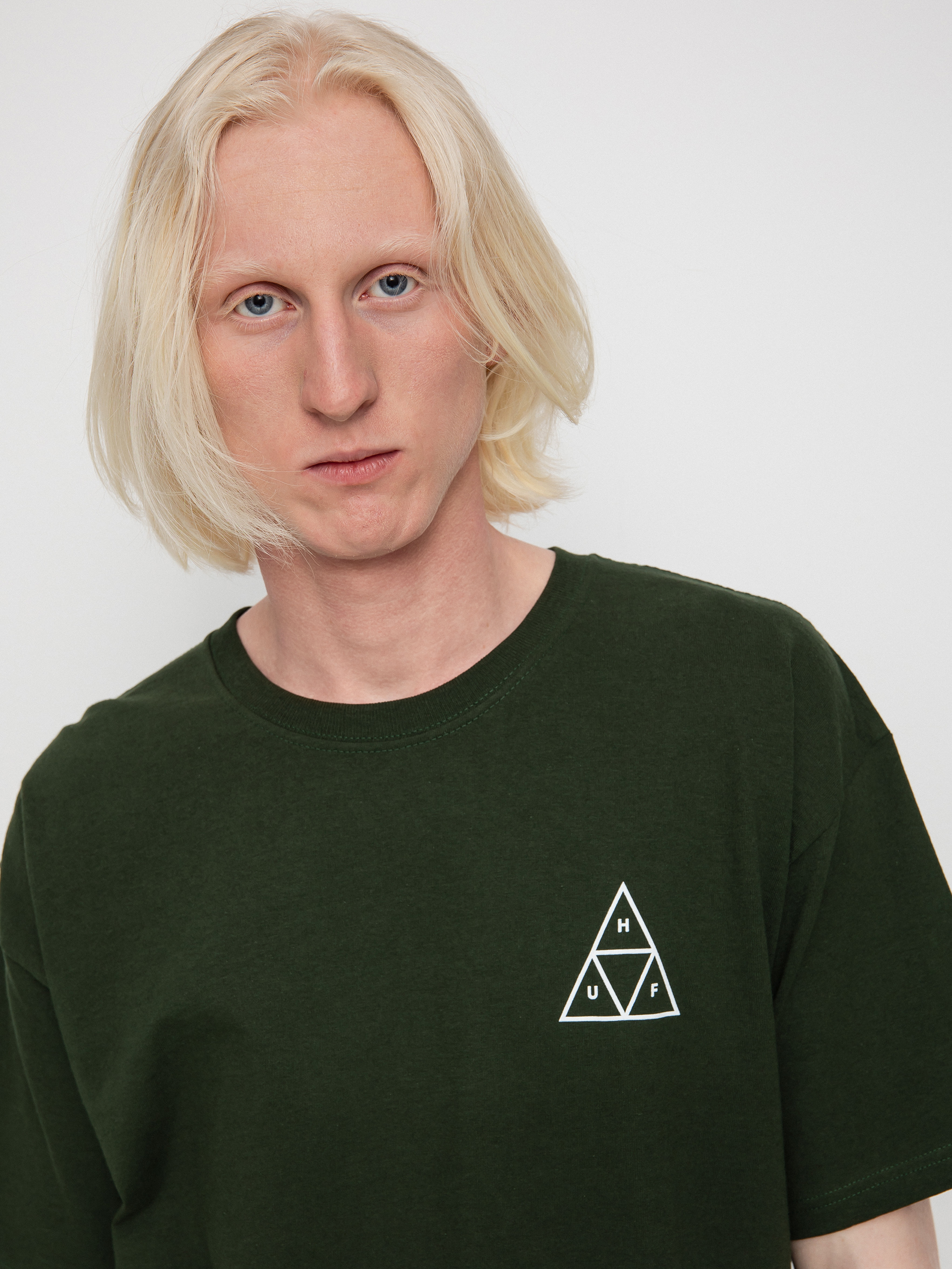HUF Essentials Triple Triangle póló (forest green)