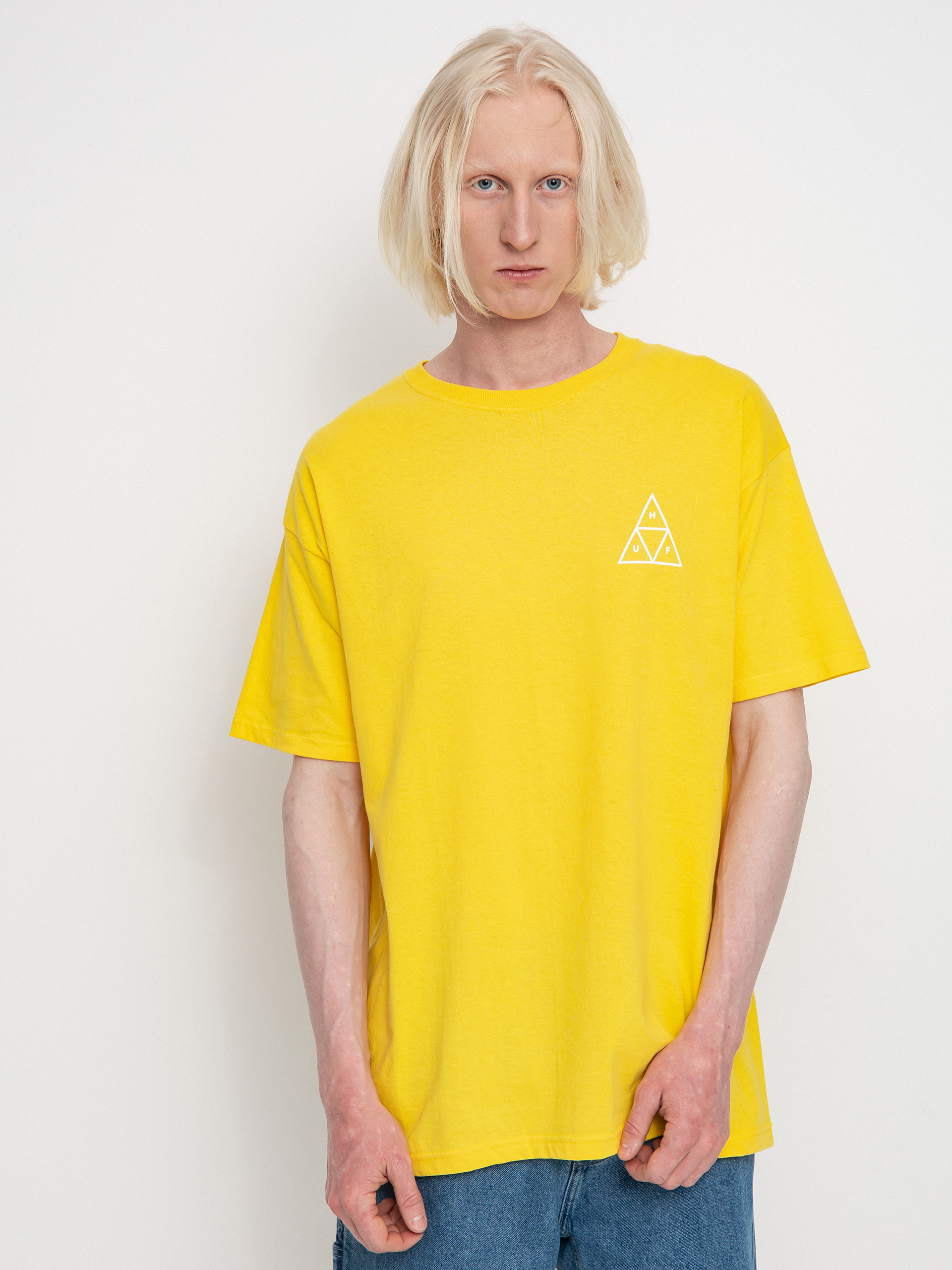 HUF Essentials Triple Triangle póló (lemon yellow)