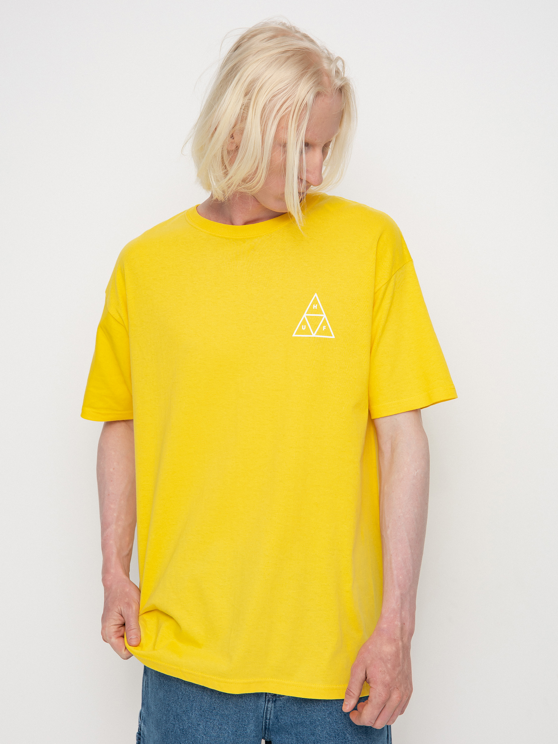 HUF Essentials Triple Triangle póló (lemon yellow)