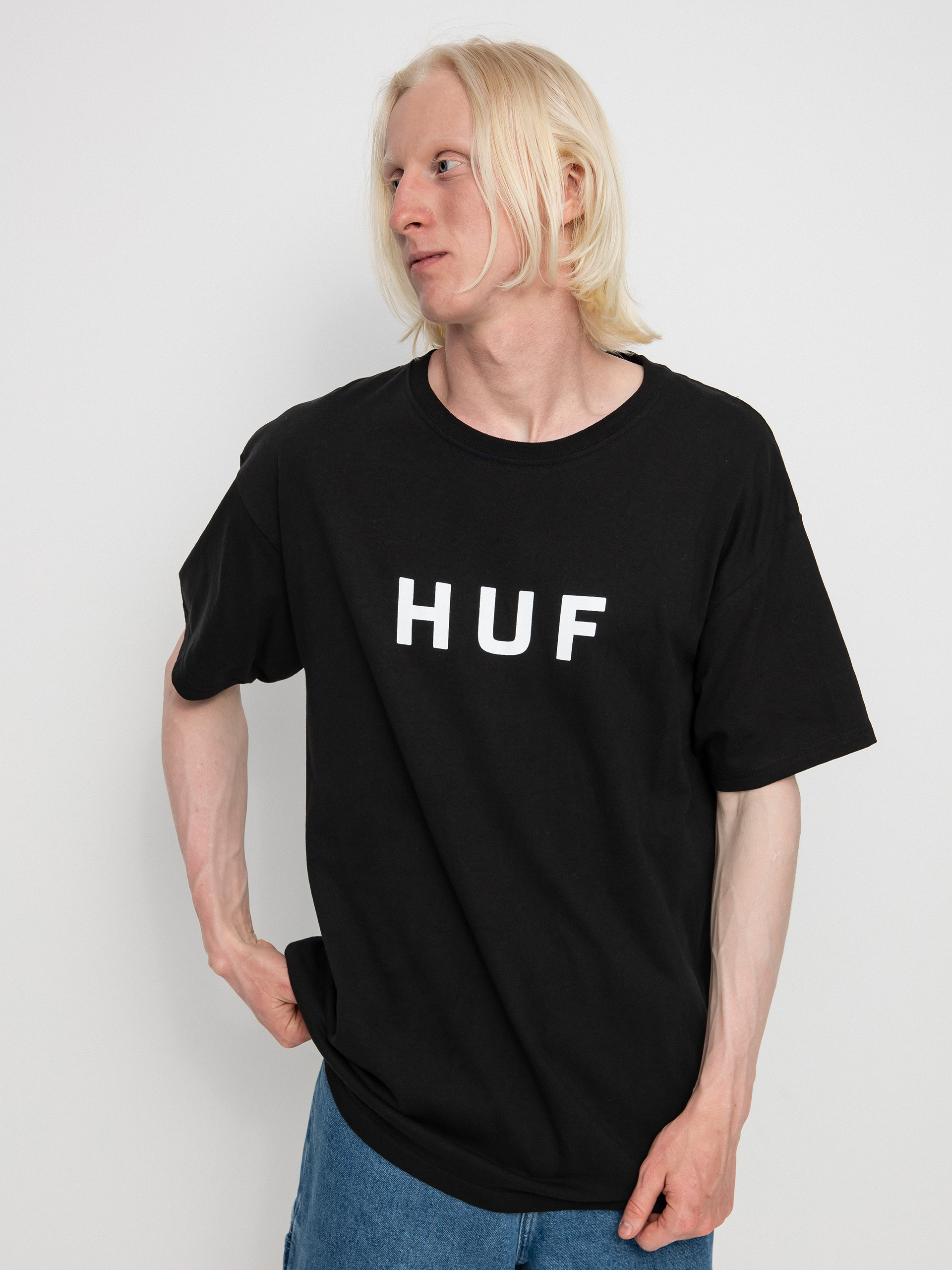 HUF Essentials OG Logo póló (black)