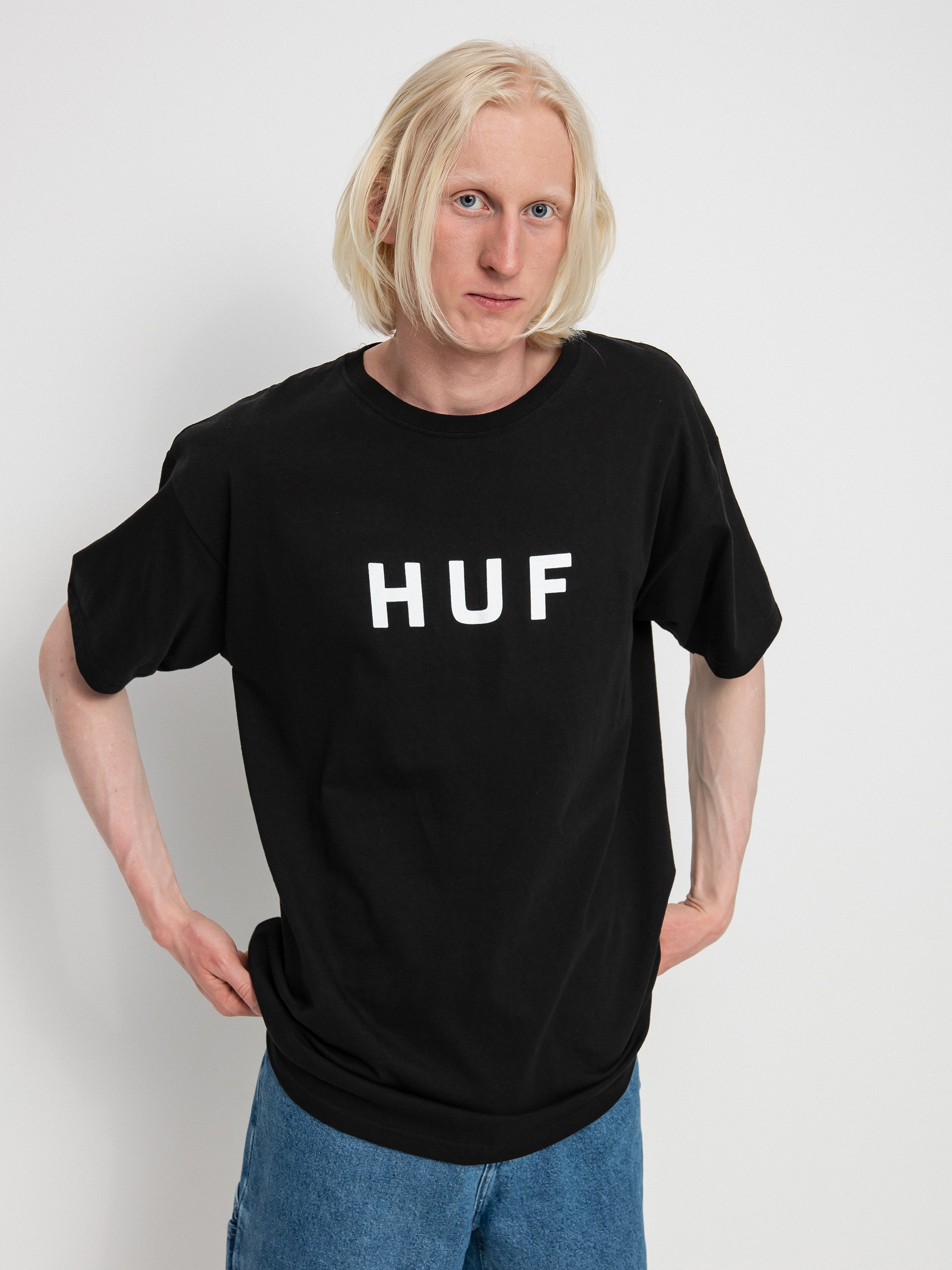 HUF Essentials OG Logo póló (black)