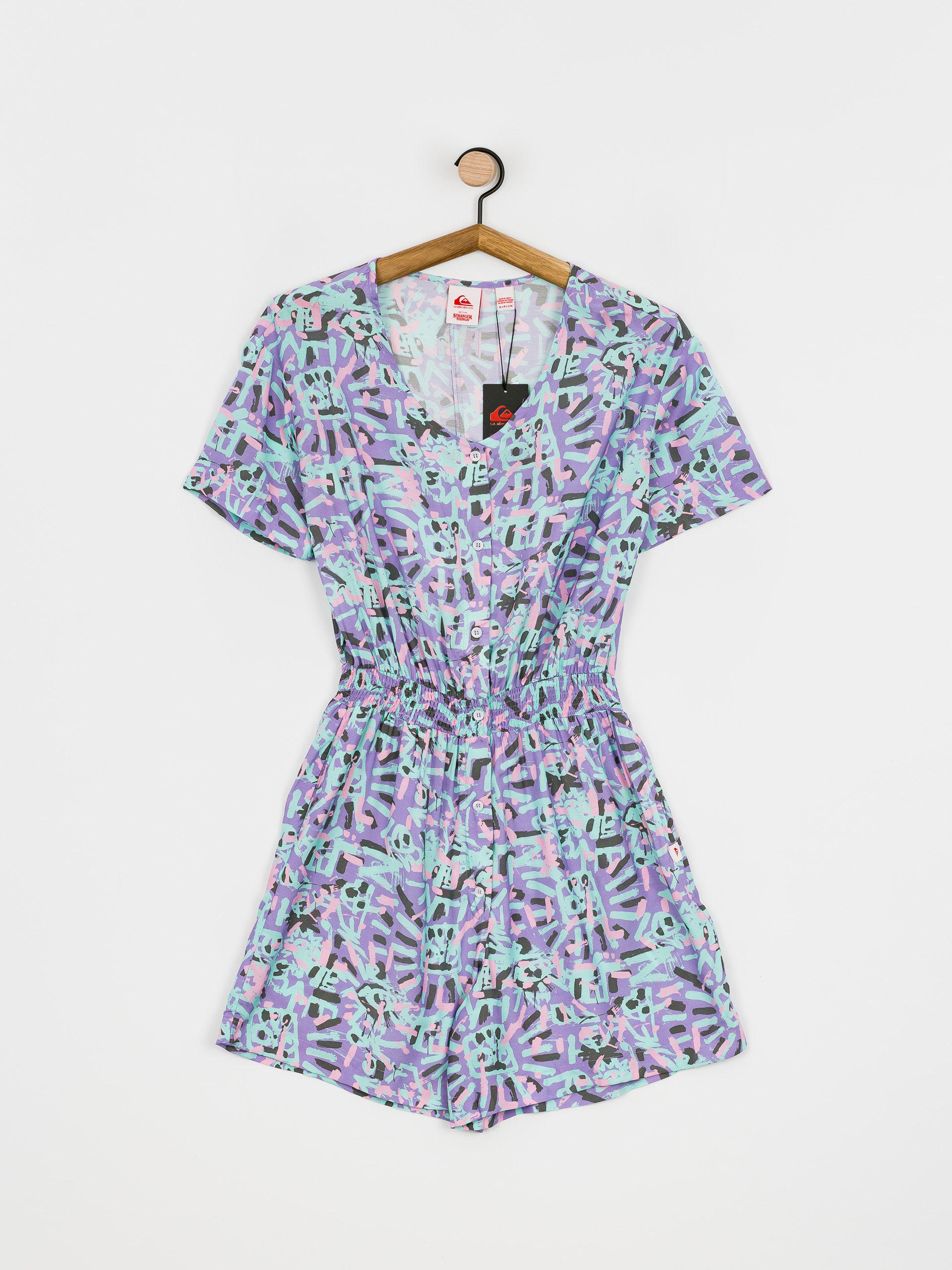 Quiksilver X Stranger Things Lenora Woven Romper Ruha Wmn (lenora warpaint marlin)