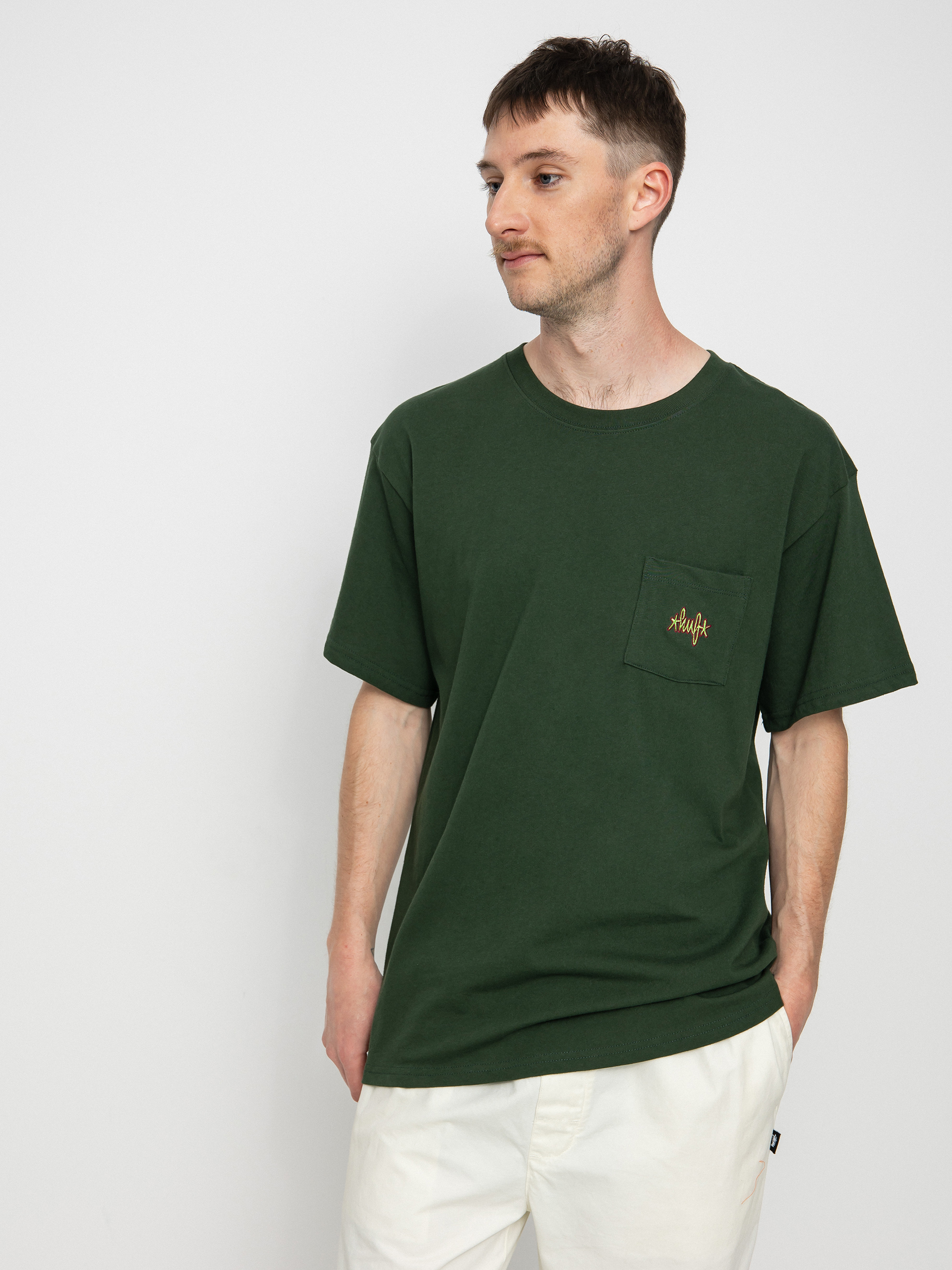 HUF Haze Script Pocket póló (forest green)