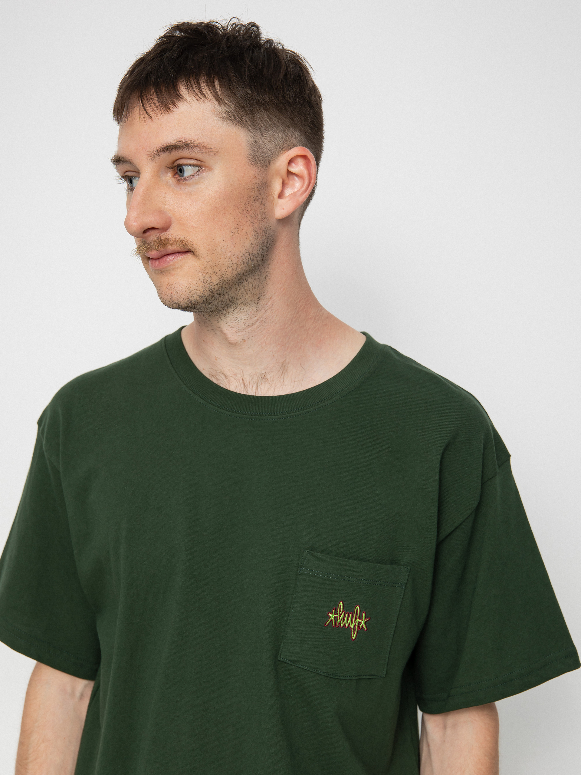 HUF Haze Script Pocket póló (forest green)