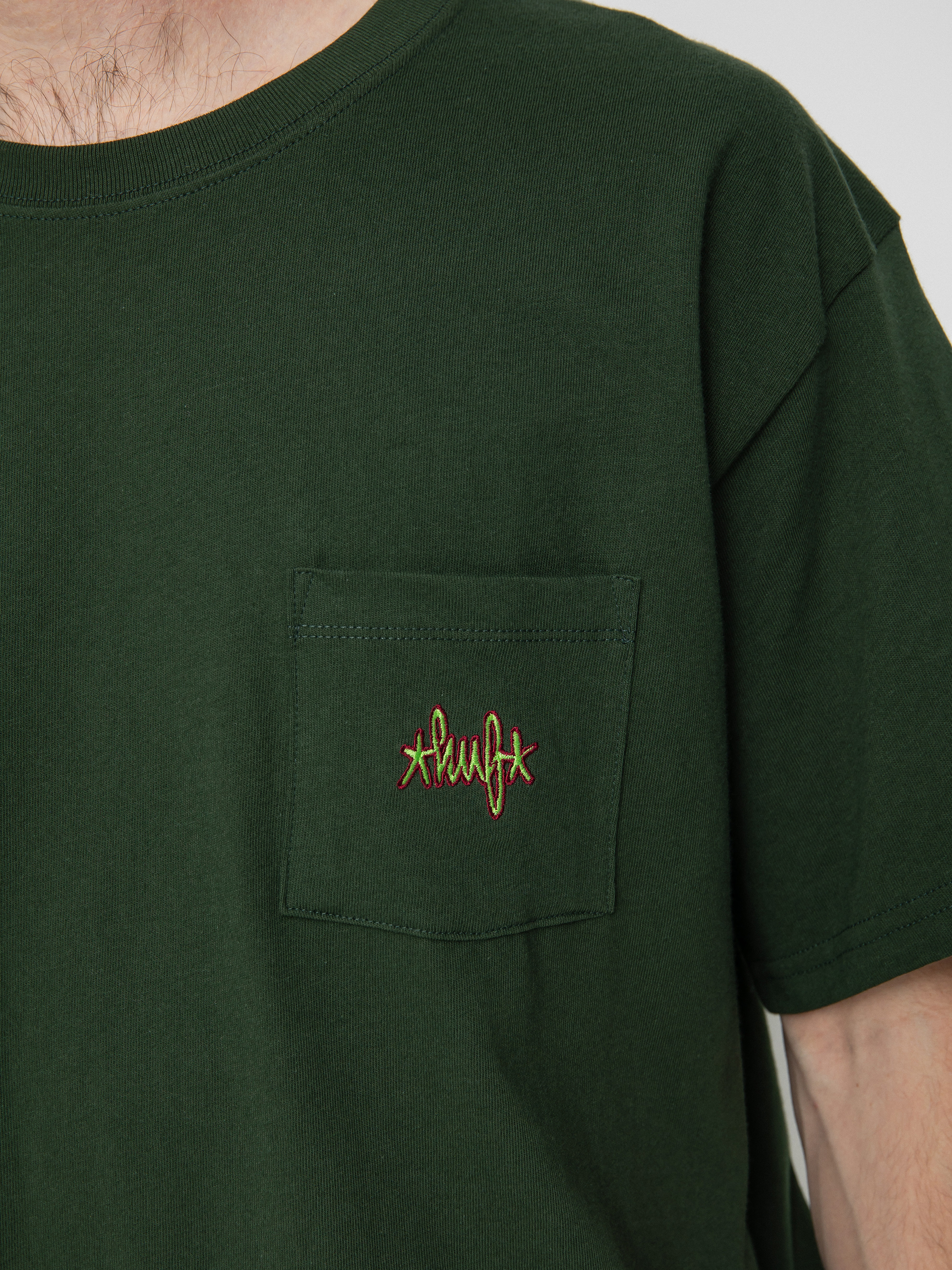 HUF Haze Script Pocket póló (forest green)