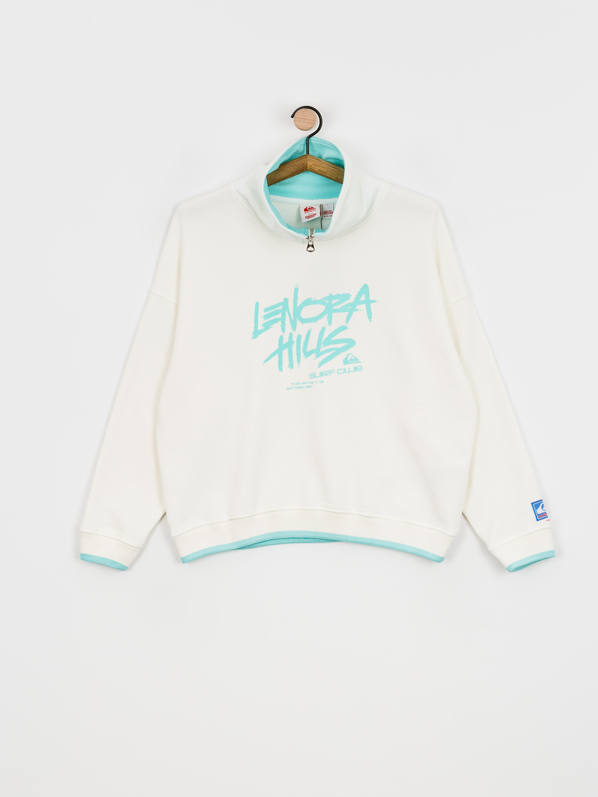Quiksilver X Stranger Things Lenora Half Zip Pulóver Wmn (snow white)