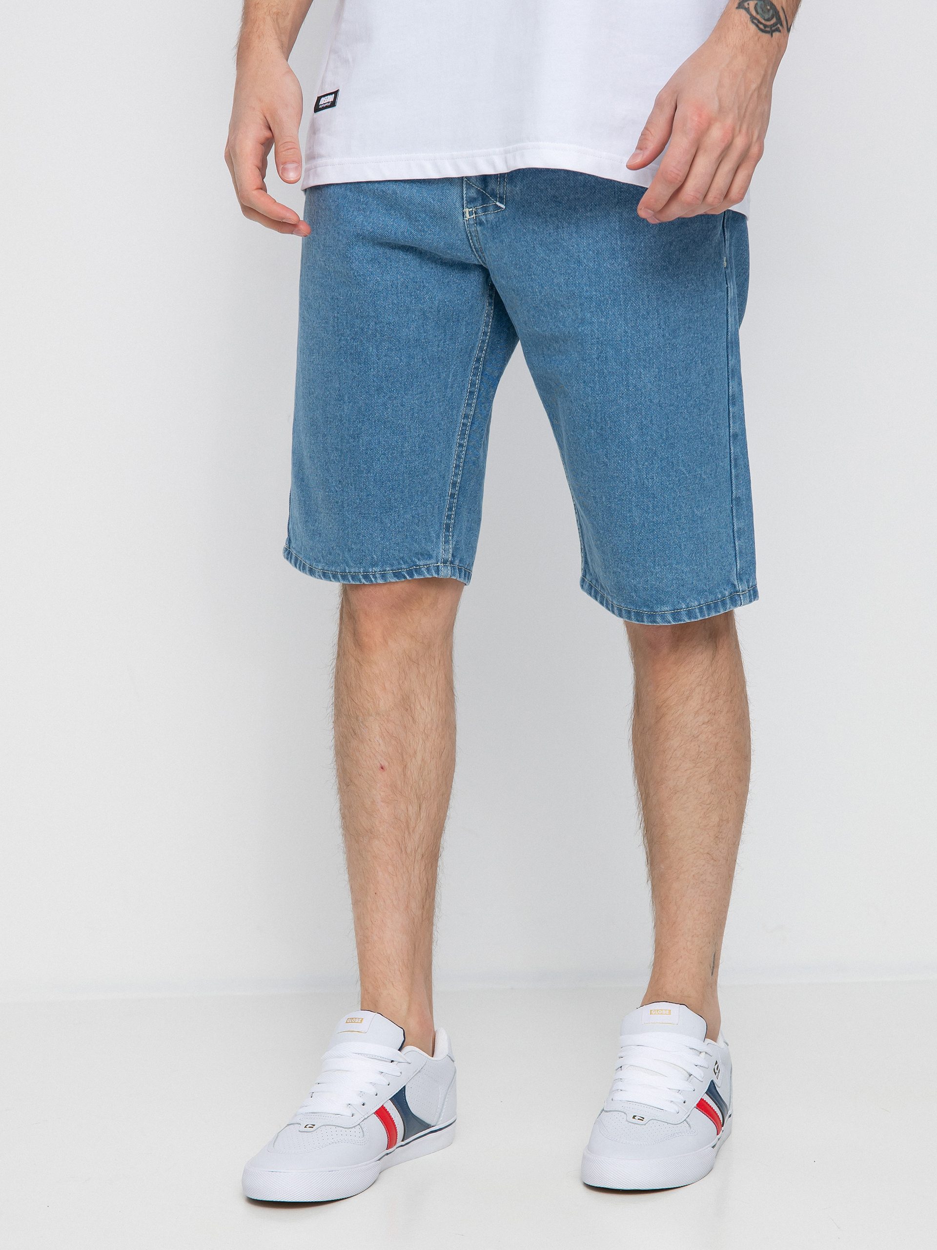 MassDnm Signature Jeans Straight Fit Rövidnadrág (light blue)