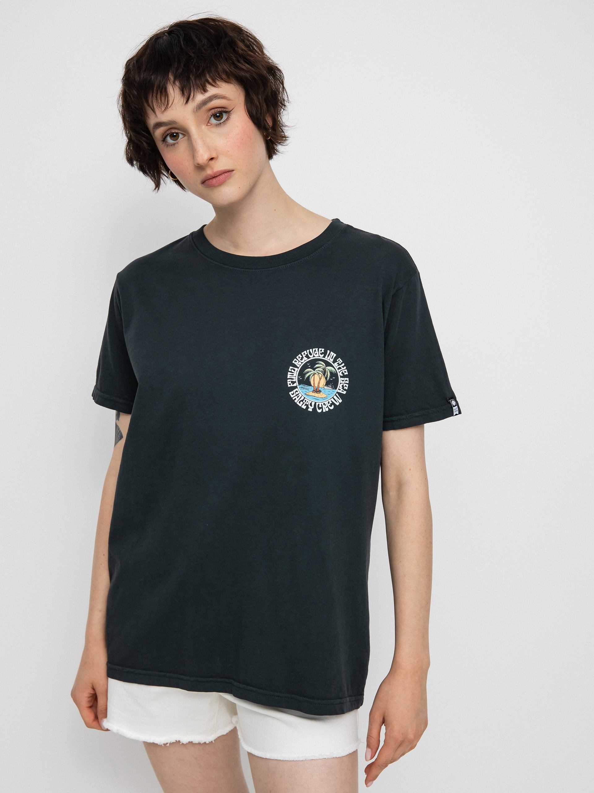 Salty Crew Dos Palms Boyfriend póló Wmn (vintage black)