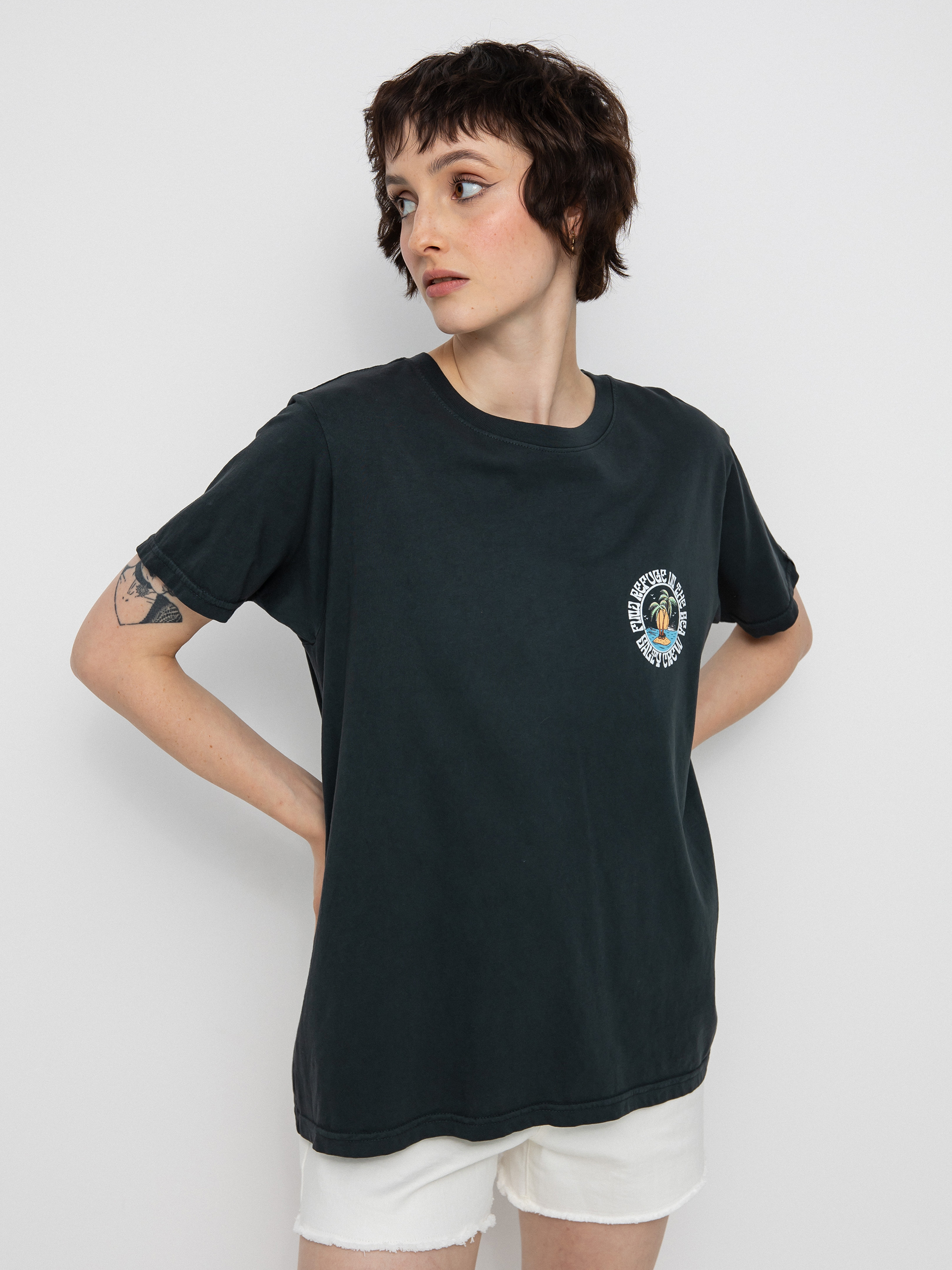 Salty Crew Dos Palms Boyfriend póló Wmn (vintage black)