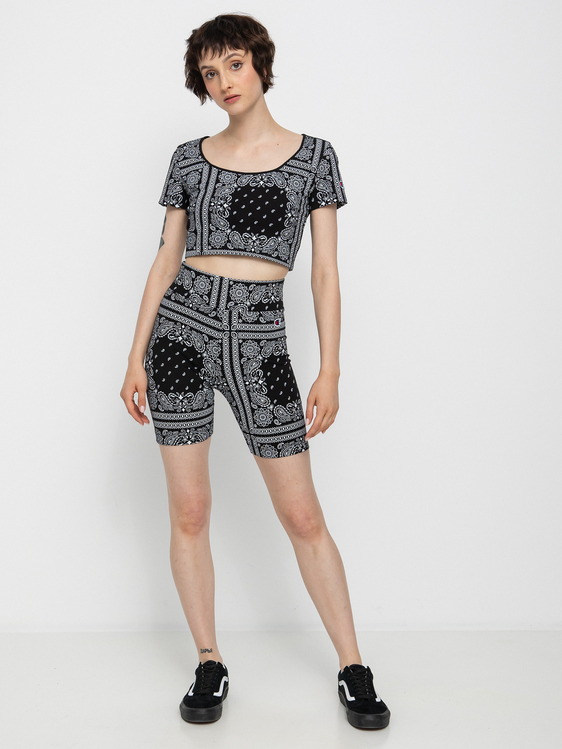 Champion Crewneck Croptop 115127 póló Wmn (nbk/allover)