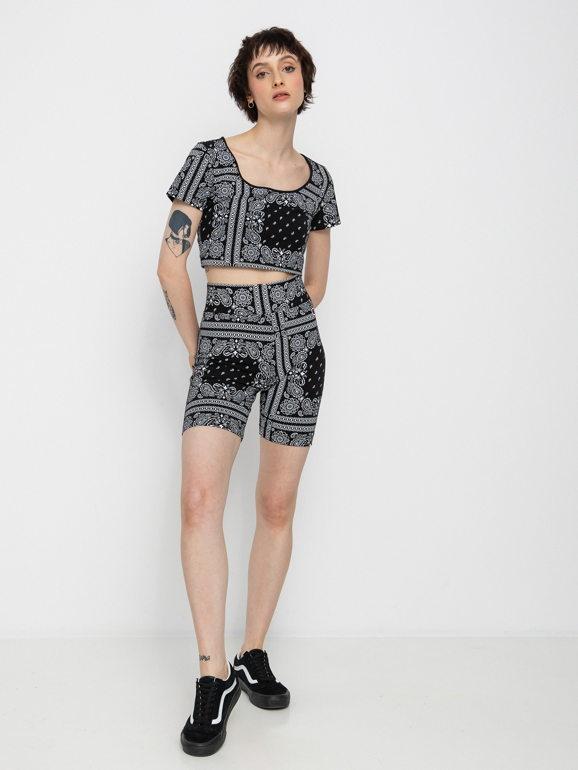 Champion Crewneck Croptop 115127 póló Wmn (nbk/allover)