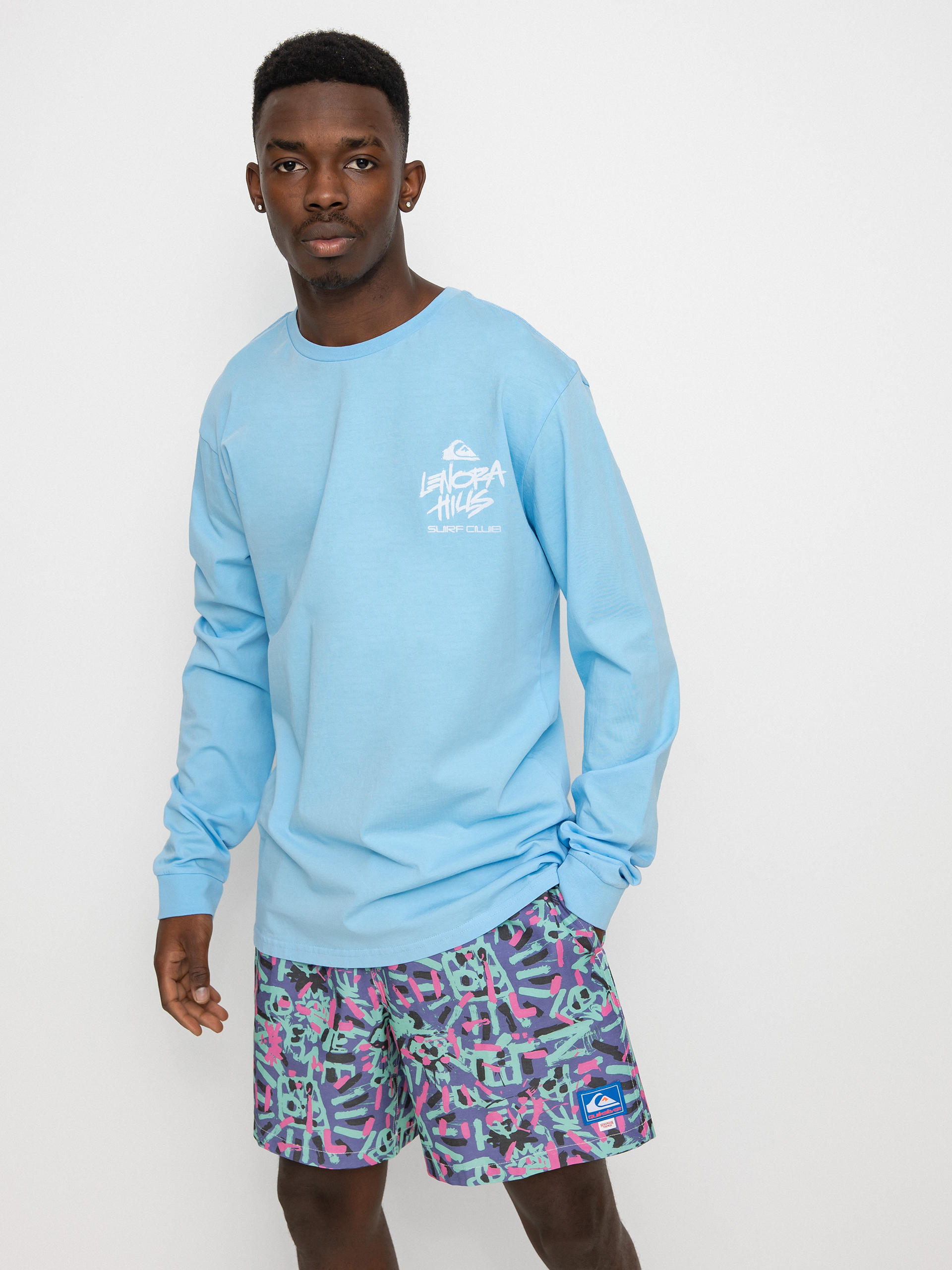Quiksilver X Stranger Things Lenora Hills Surf Club Hosszú ujjú felső (airy blue)