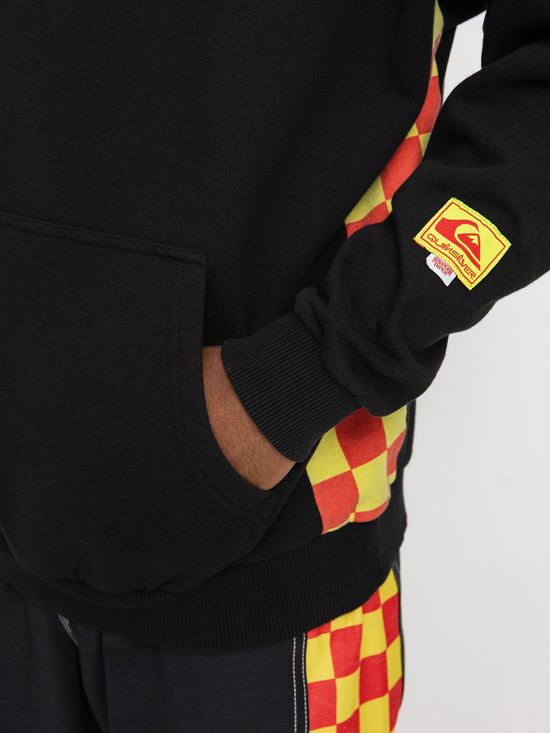 Quiksilver X Stranger Things Surfer Boy Checker HD Kapucnis pulóver (black)