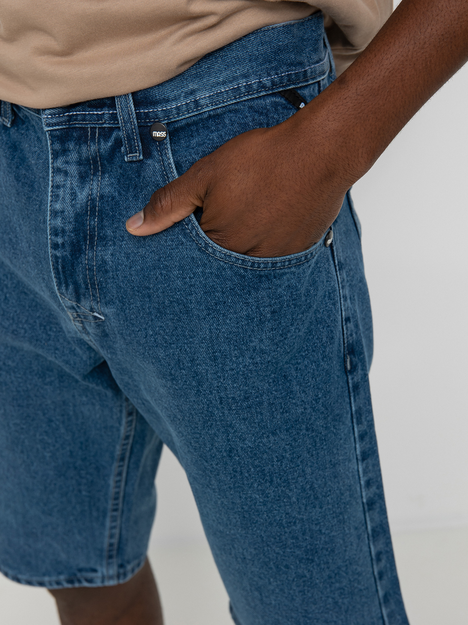 MassDnm Signature Jeans Straight Fit Rövidnadrág (blue)