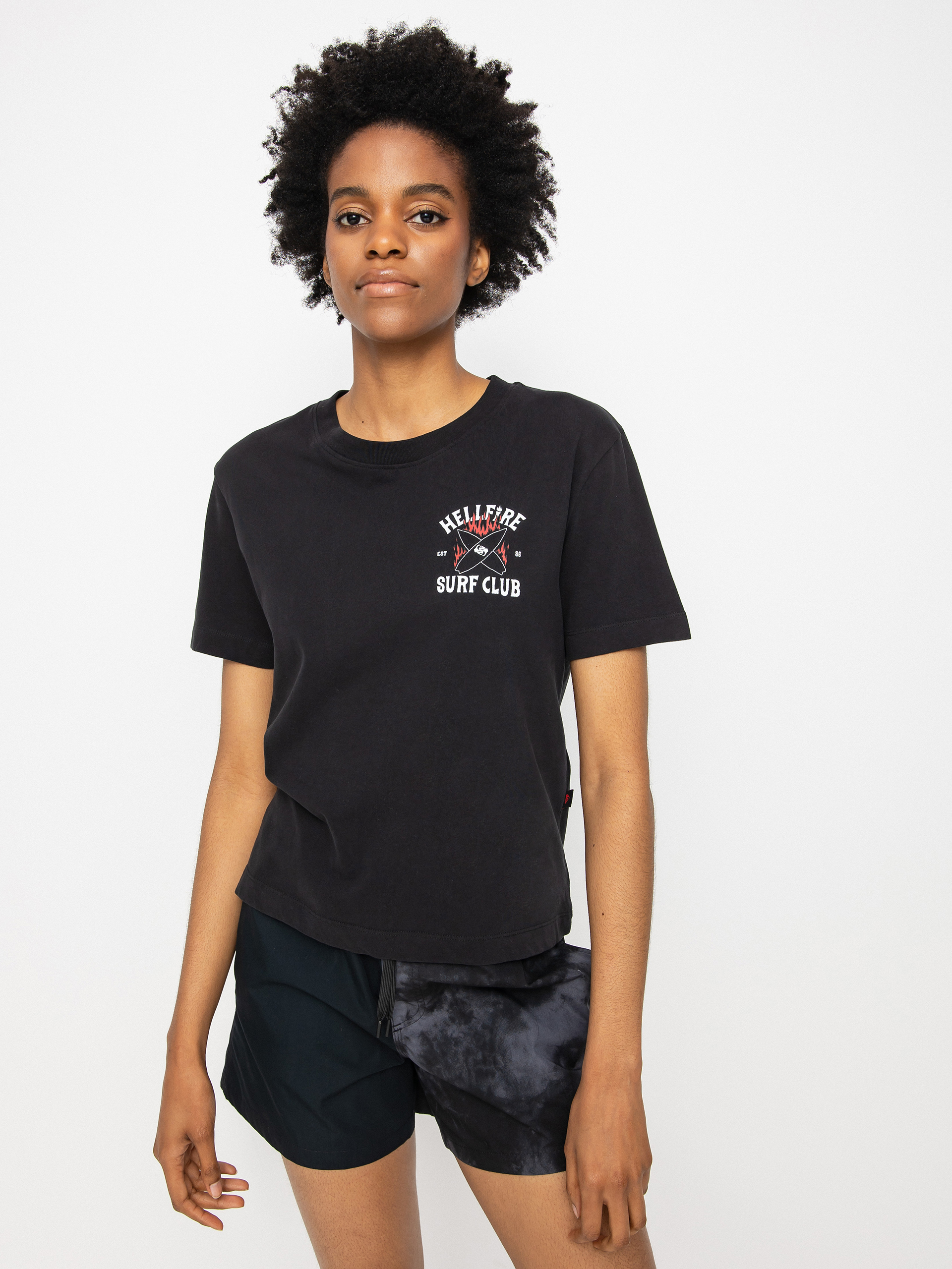 Quiksilver X Stranger Things 86 Crop póló Wmn (black)