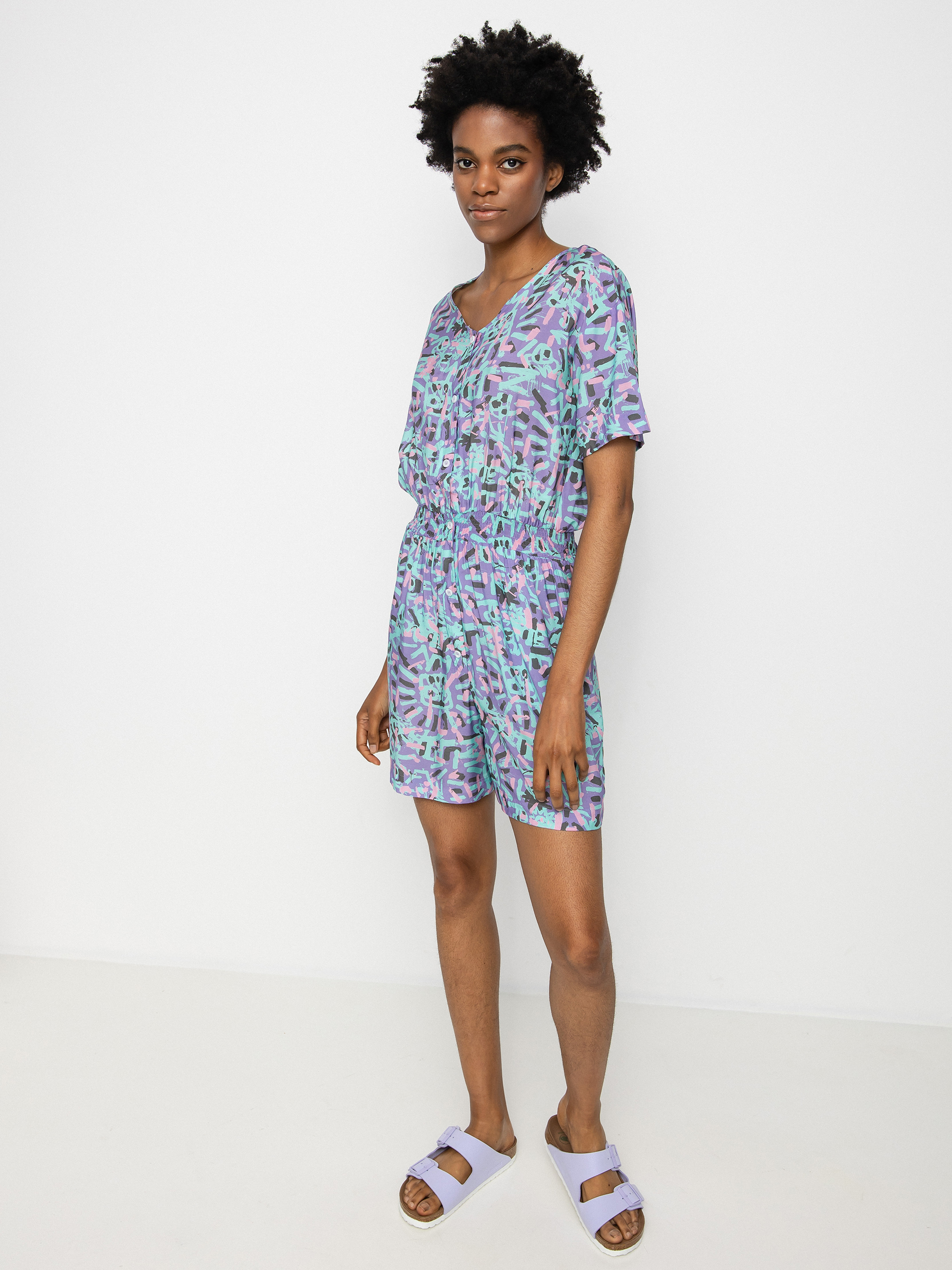 Quiksilver X Stranger Things Lenora Woven Romper Ruha Wmn (lenora warpaint marlin)