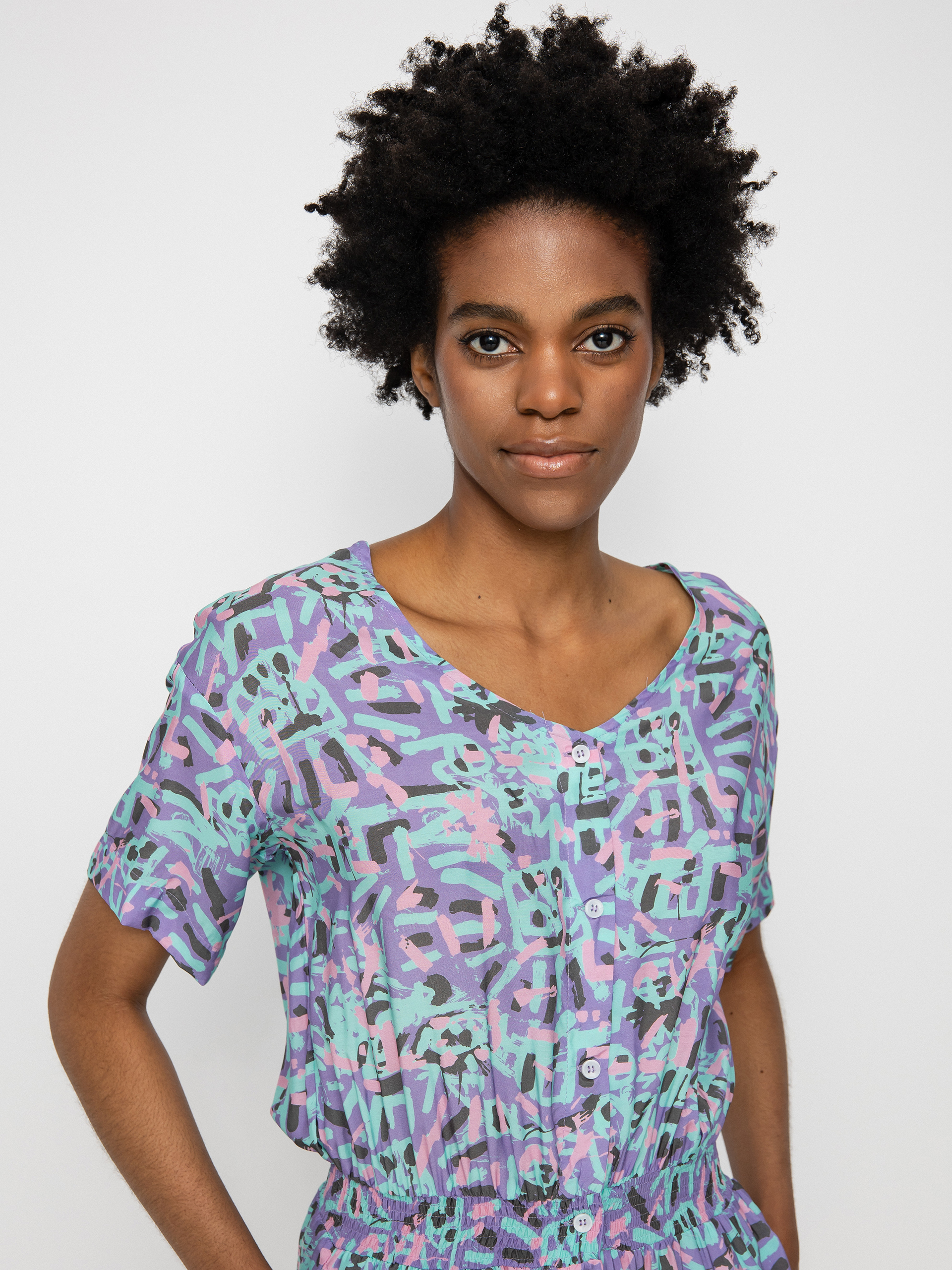 Quiksilver X Stranger Things Lenora Woven Romper Ruha Wmn (lenora warpaint marlin)