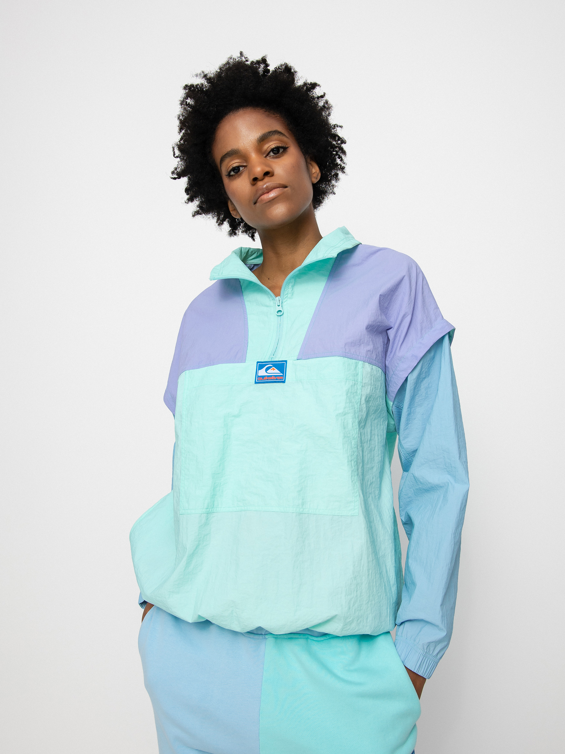 Quiksilver X Stranger Things Lenora Windbreaker Dzseki Wmn (aruba blue)