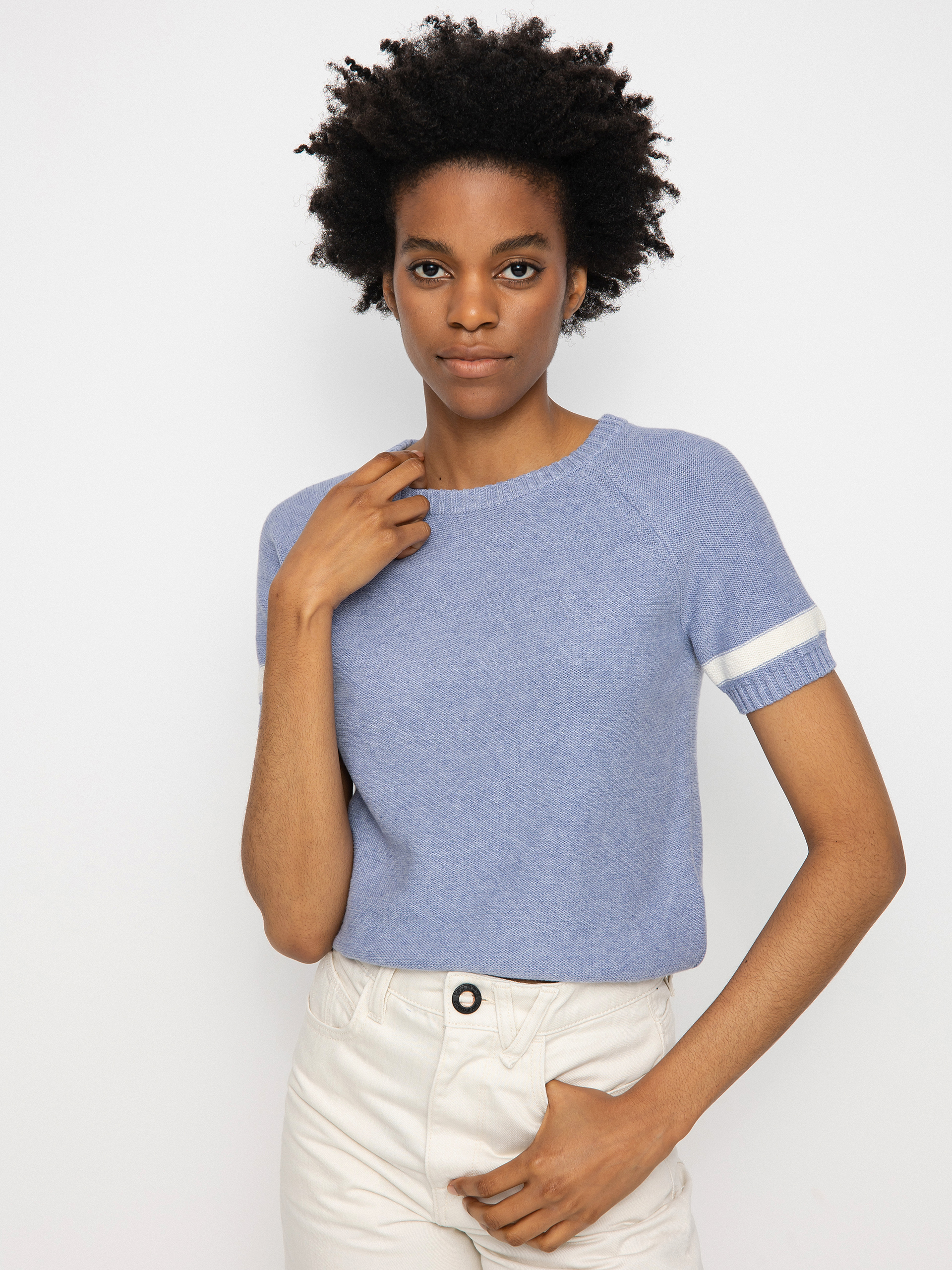 RVCA Goals Sweater Pulóver Wmn (grey purple)