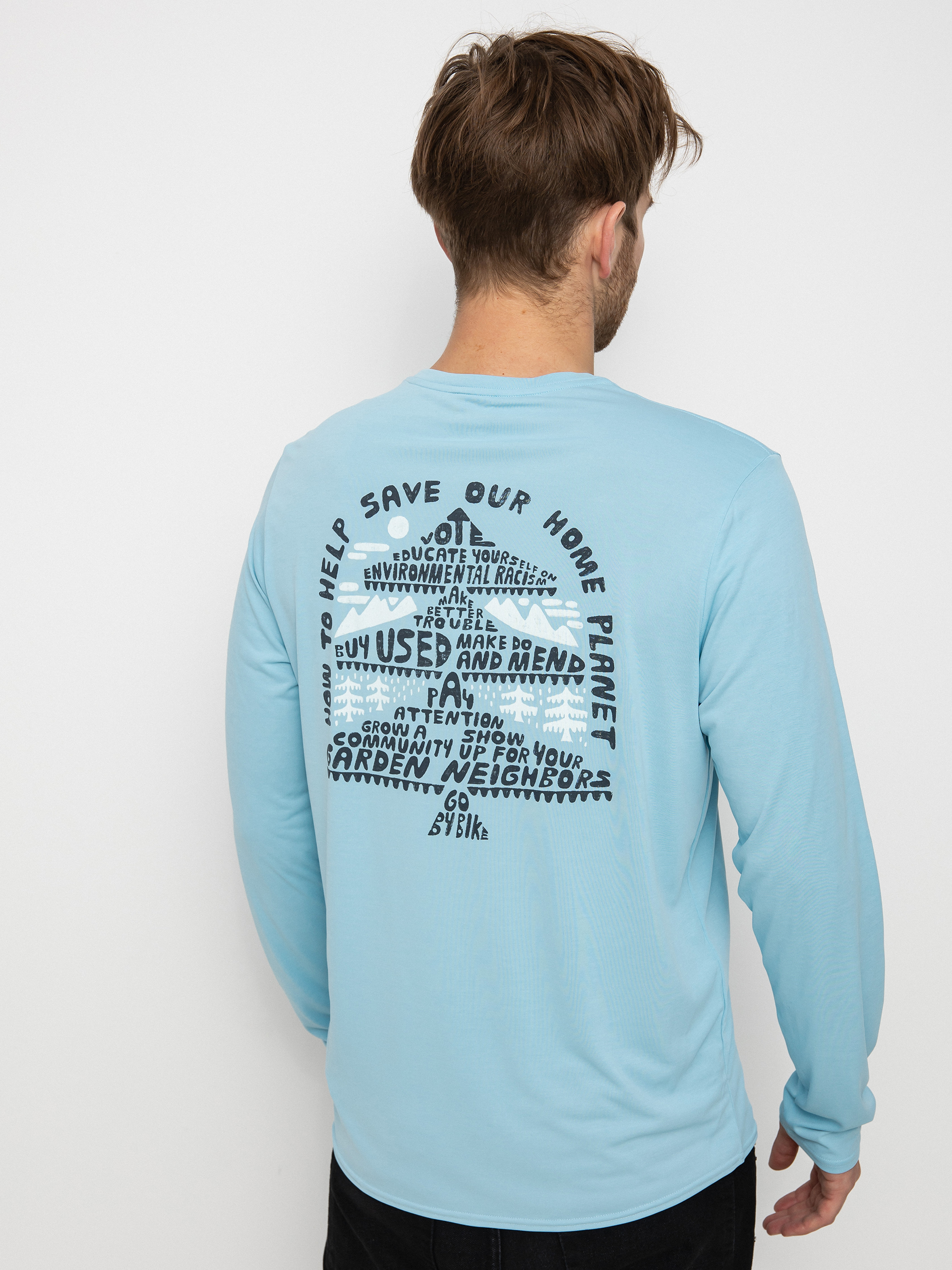 Patagonia Cap Cool Daily Graphic Hosszú ujjú felső (how to save fin blue x-dye)