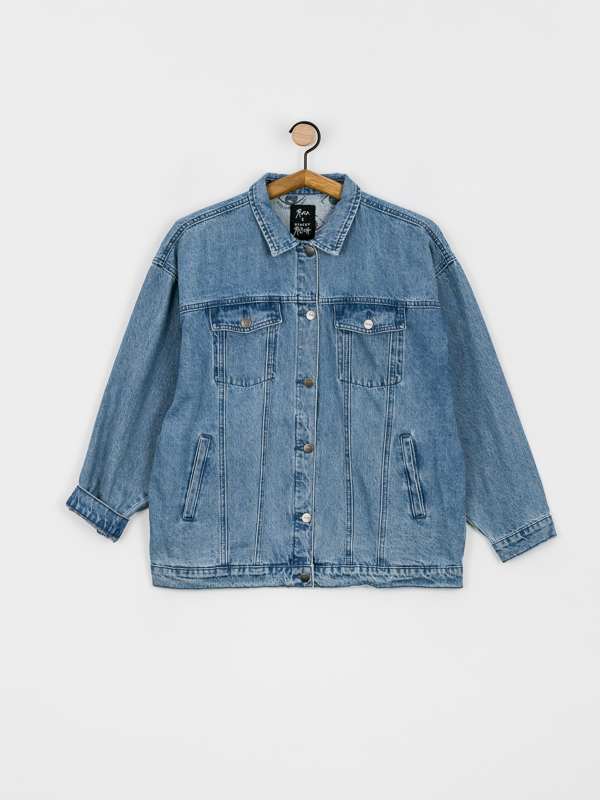 RVCA Lounger Denim Jacket Dzseki Wmn (washed out blue)