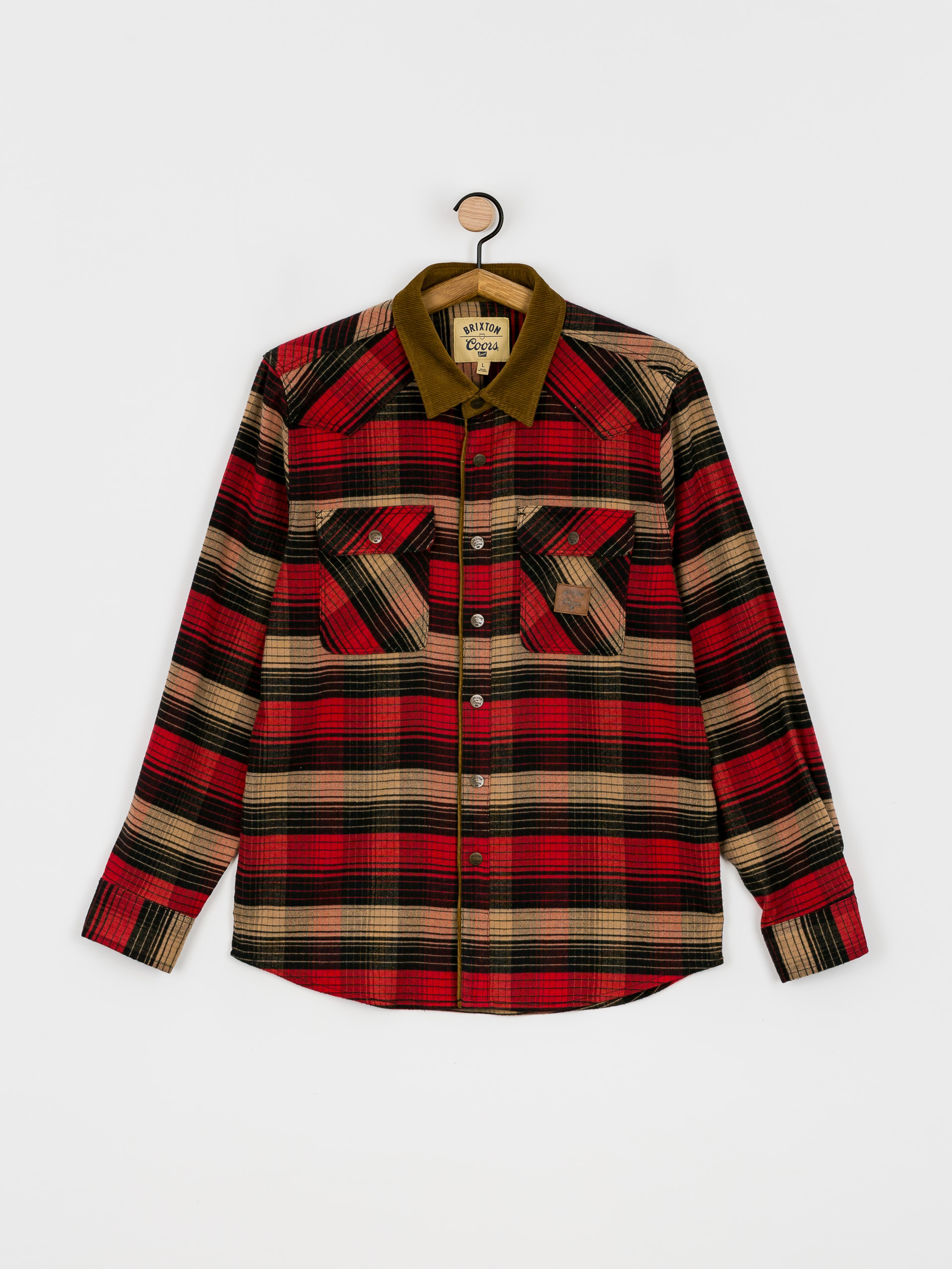 Brixton Coors Bowery Stretch Flannel Ls Ing (banquet red/brown)
